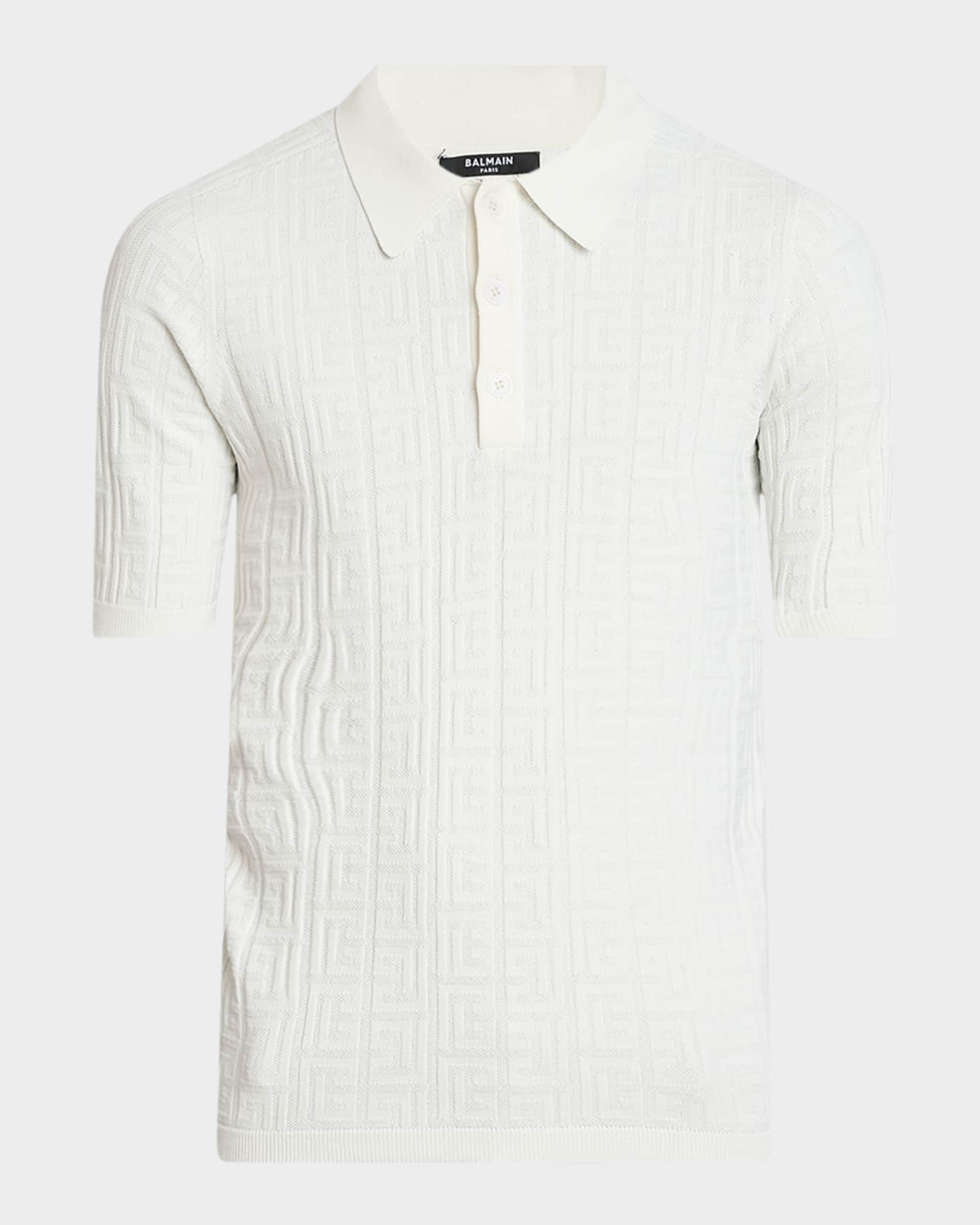 Men's Tonal Monogram Knit Polo Shirt 0
