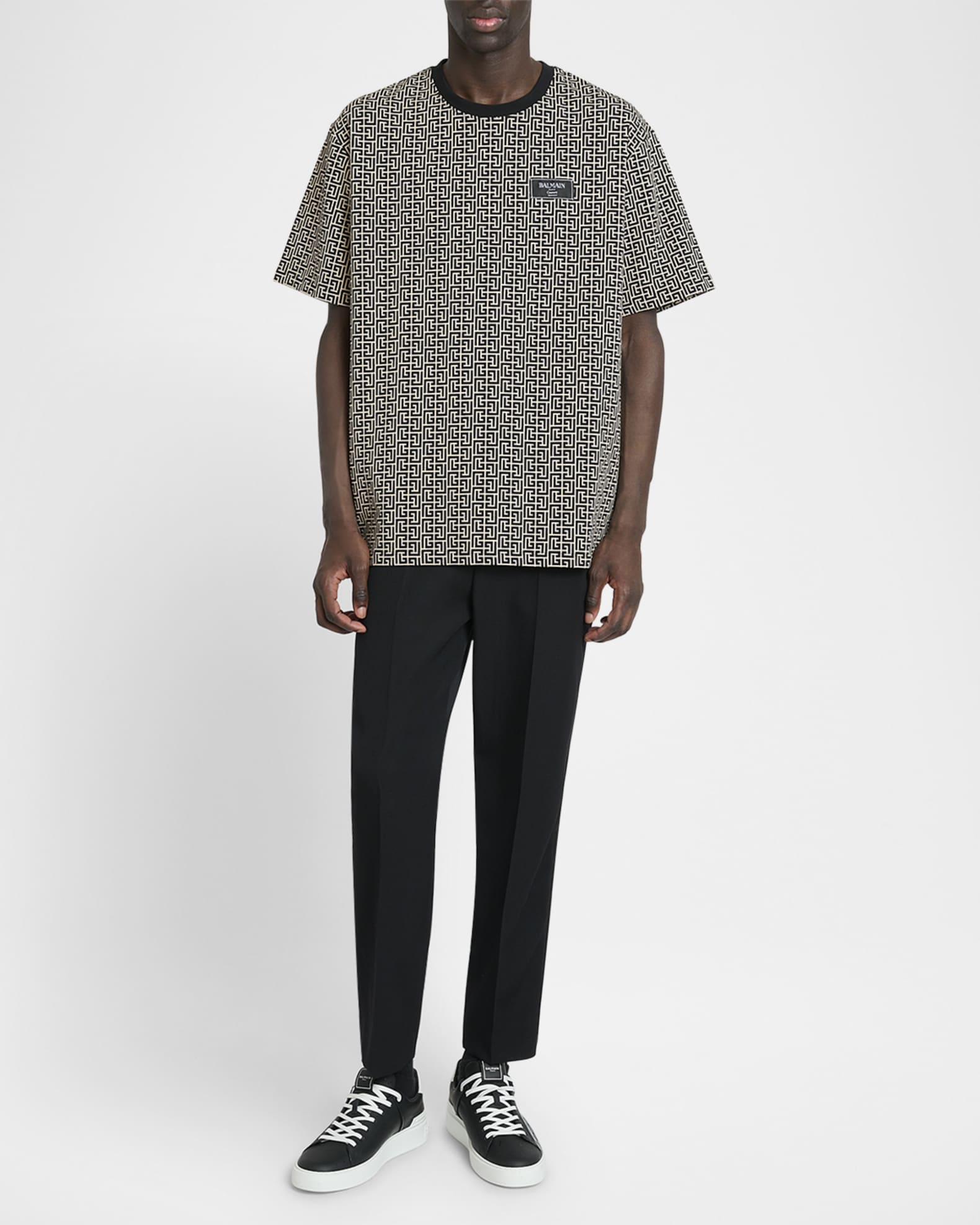 Men's Couture Label Monogram Crewneck T-Shirt 1