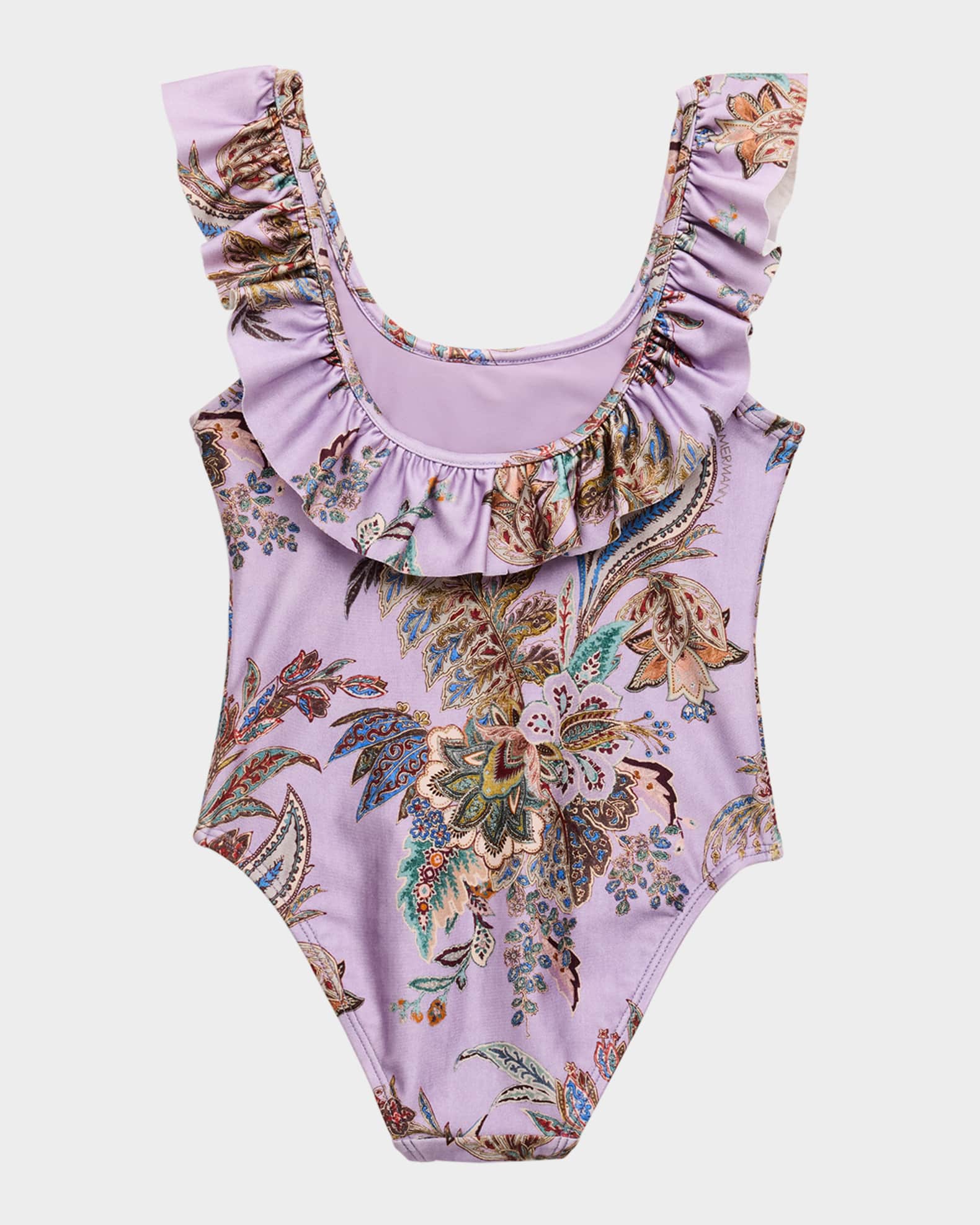 Girl's Rhiannon Paisley-Print Racerback Swimsuit, Size 4-12 1