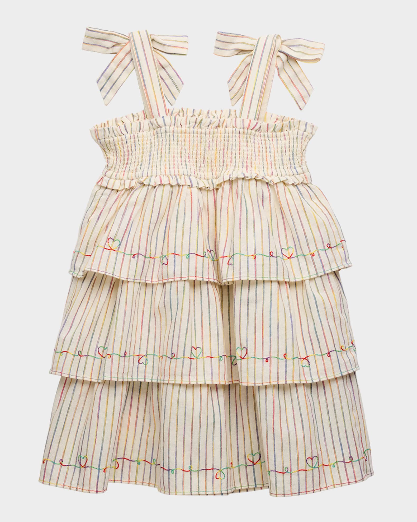 Girl's Rhiannon Rainbow Striped Denim Dress, Size 1-12 1