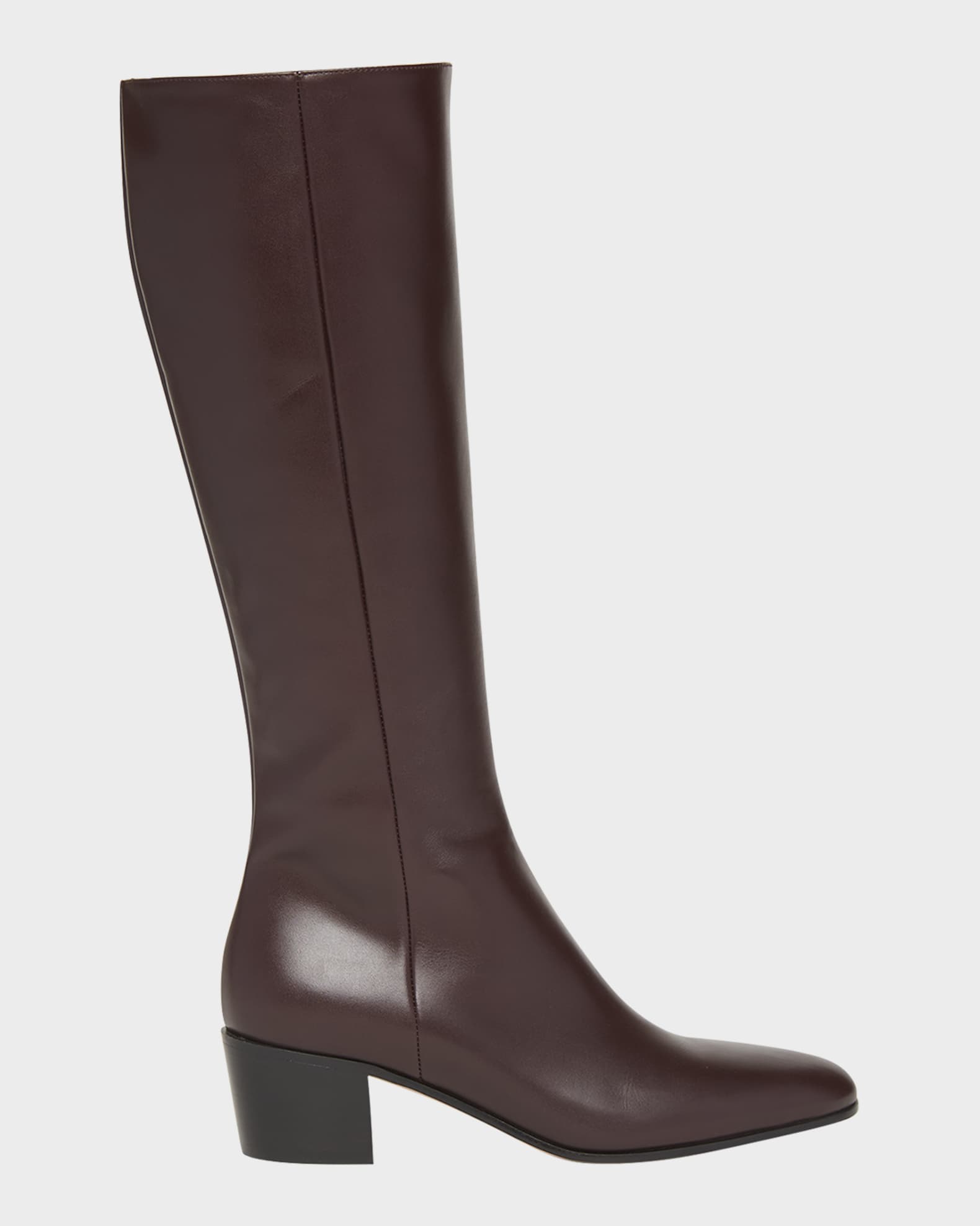 Gianvito Rossi Leather Block-Heel Knee Boots | Neiman Marcus