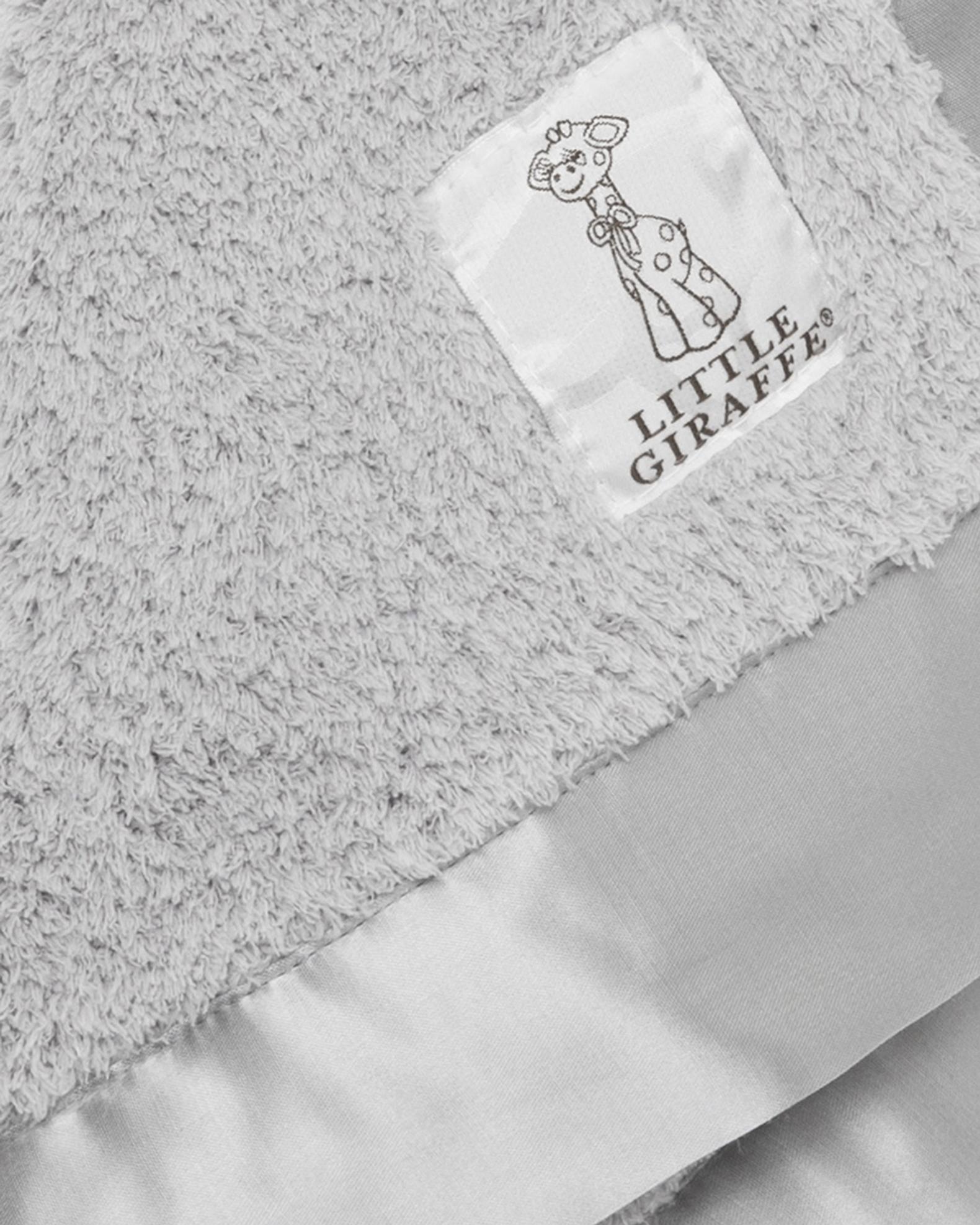 Little Giraffe Chenille Baby Blanky - Silver Soft Security Blanket 14x14 Inches - View #2