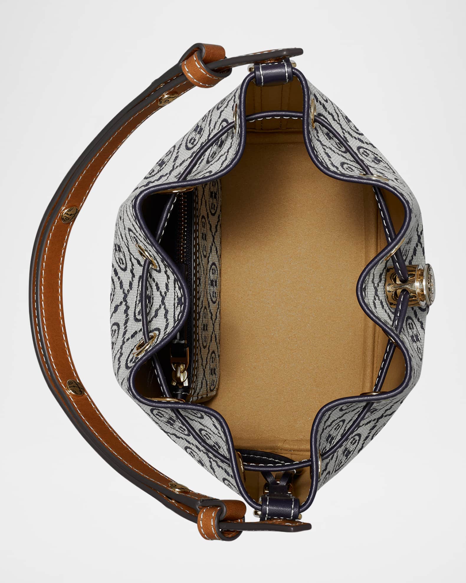 【関税込み】Tory Burch ショルダーバック Canvas Bucket Bag T Monogram Coated Canvas Bucket Bag: Women's Designer