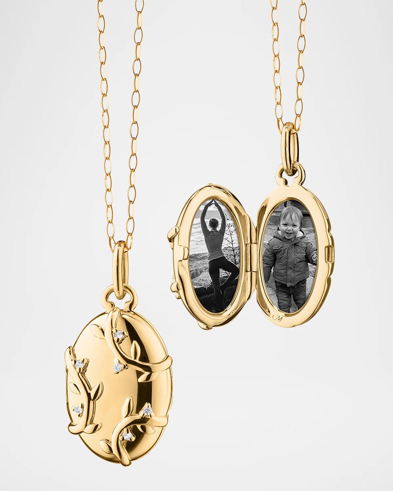 Monica Rich Kosann 18K Yellow Gold Vine Locket Necklace with