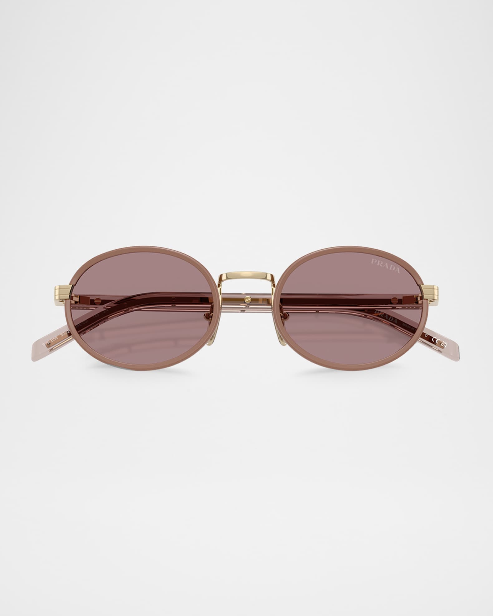 Prada PR B56S Oval Steel Sunglasses | Neiman Marcus