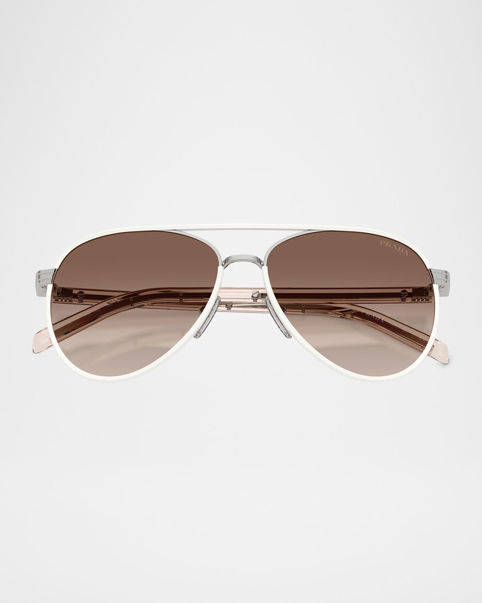 Prada PR B57S Aviator Steel Sunglasses | Neiman Marcus display picture 3
