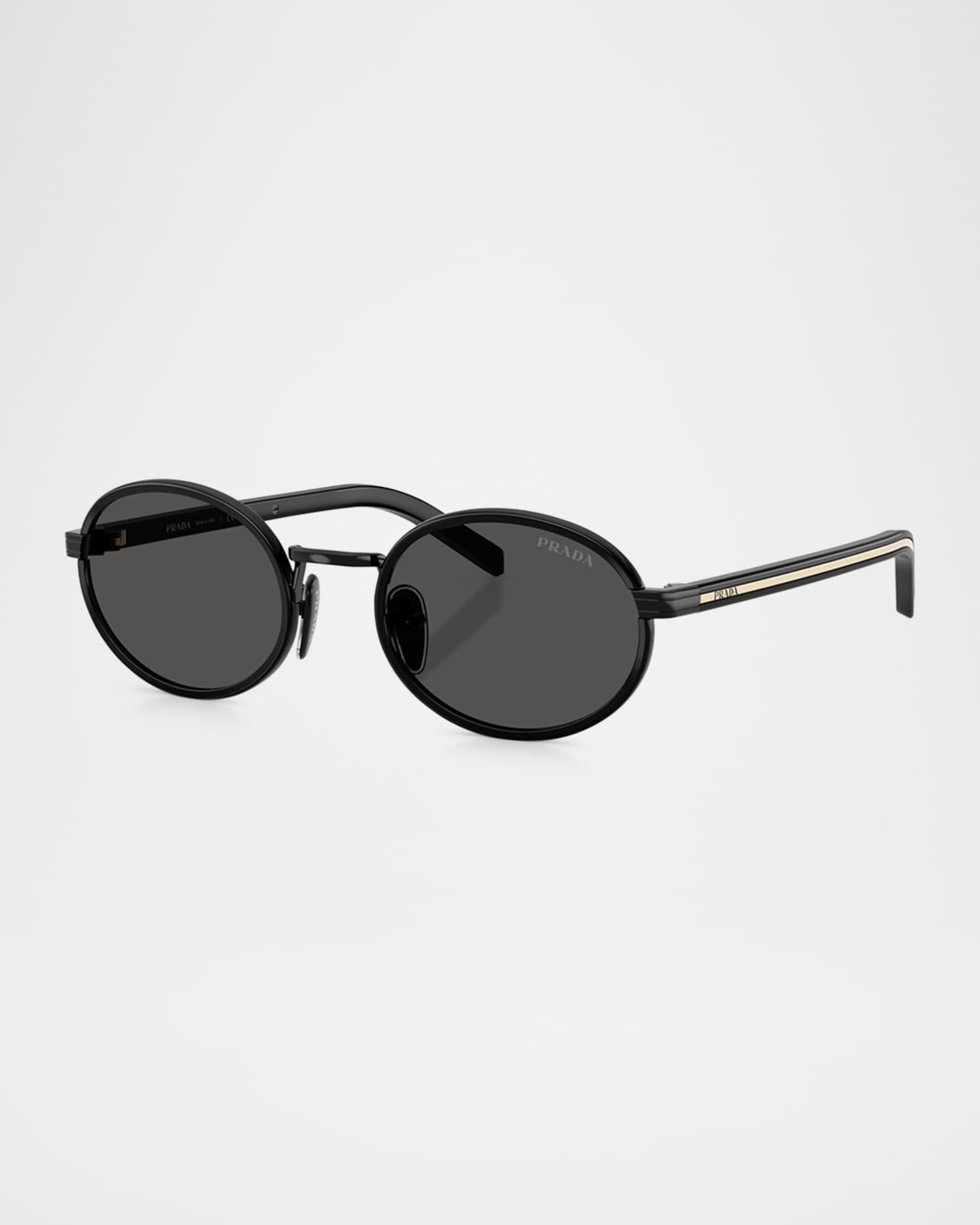 小物 Archive PRADA halfrim oval sunglasses PRADA EYEWEAR Oval-frame acetate sunglasses | NET-A-PORTER