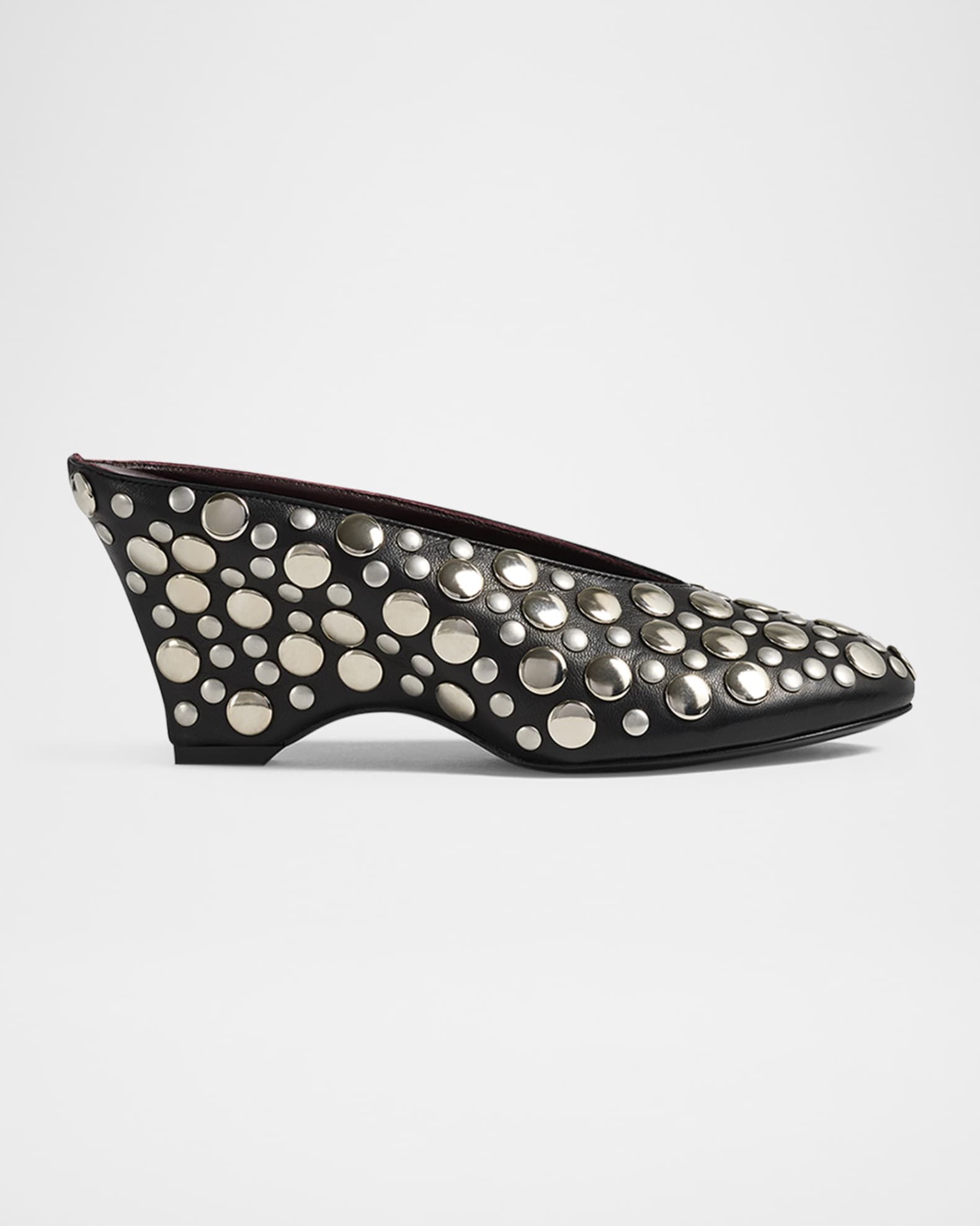 Khaite Cloak Stud Leather Mule Pumps | Neiman Marcus