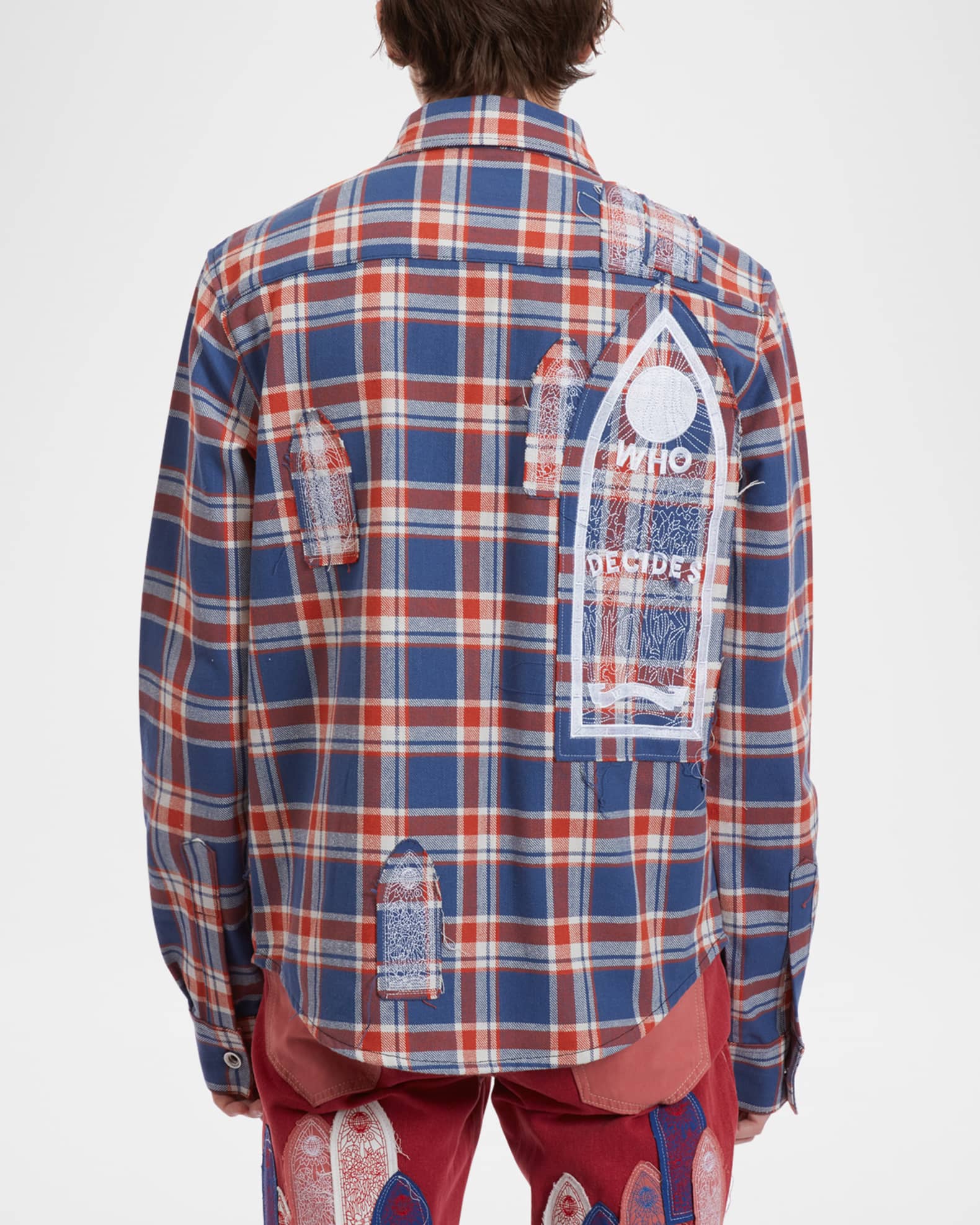 Men's Glory Embroidered-Patch Flannel Shirt 1