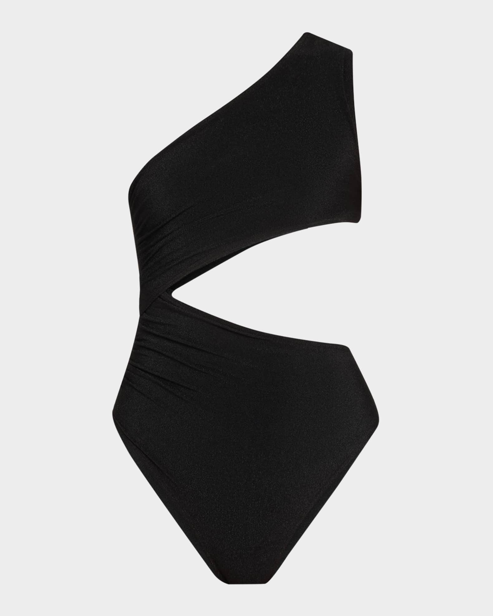 Balmain Crinkle Crepe Asymmetric One-Piece Swimsuit | Neiman Balmain Crinkle Crepe Asymmetric One-Piece Swimsuit | Neiman