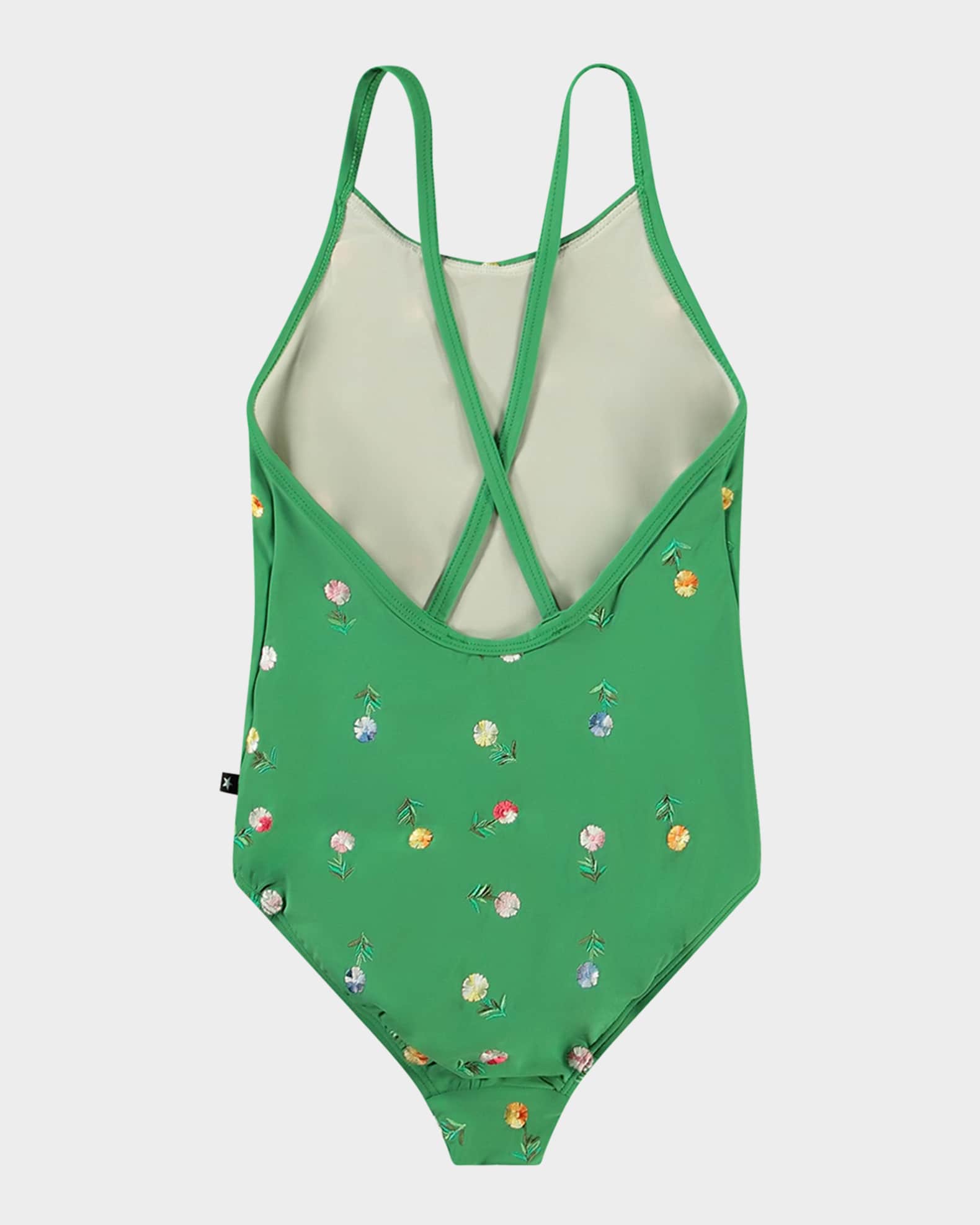 Girl's Nanna Embroidered Floral-Print Swimsuit, Size 8-14 1
