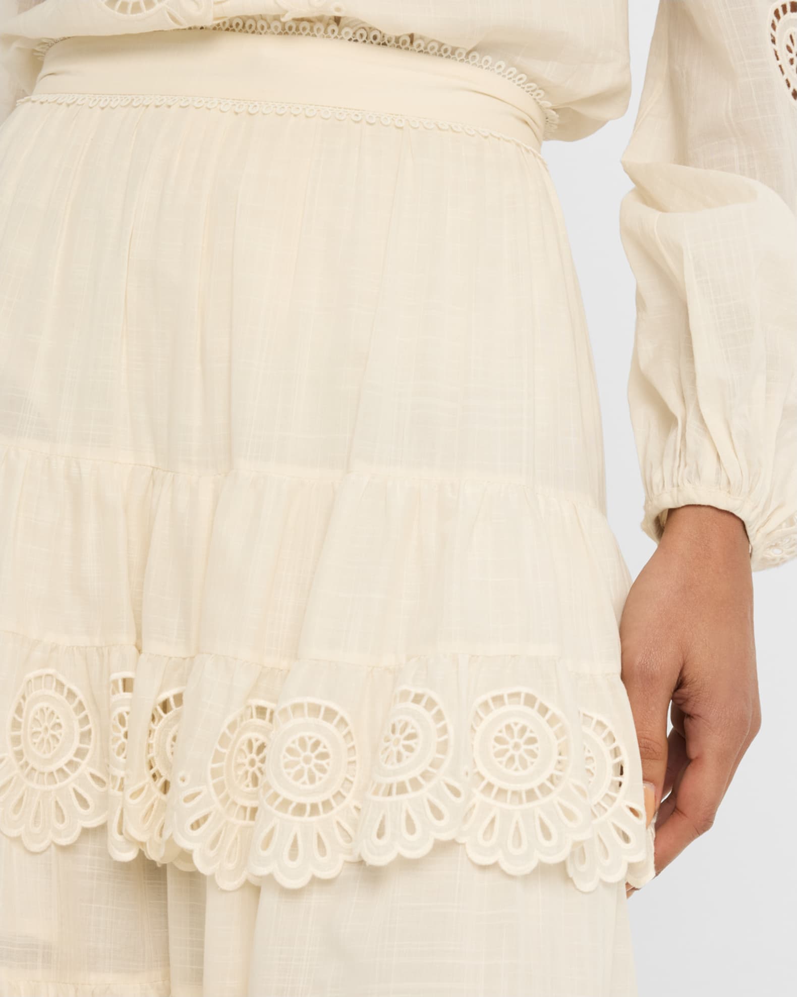 【Zimmermann】LUCKY EMBROIDERED MIDI SKIRT 刺繍 ミディ Zimmermann Lucky Embroidered Midi Skirt | Neiman Marcus