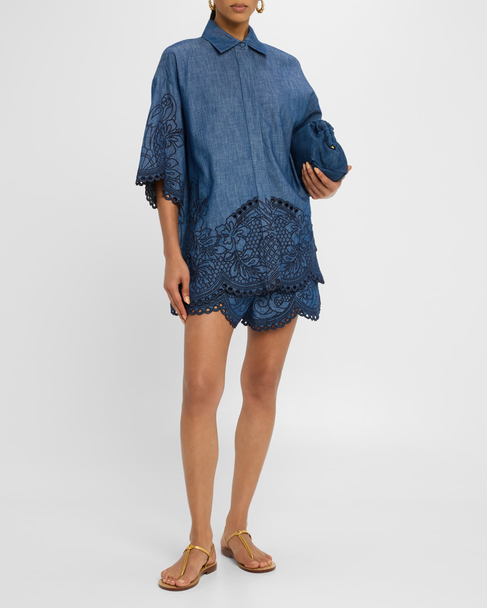 ワンピース ZIMMERMANN COCO EMBROIDERED DENIM DRESS Zimmermann Women's Coco Embroidered Denim Dress | A.K. Rikk's