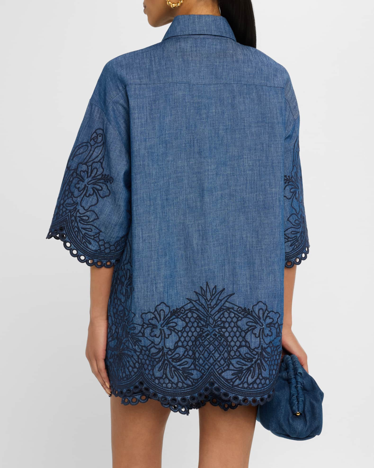 【Zimmermann】COCO EMBROIDERED DENIM DRESS デニム刺繍ミディ Zimmermann Coco Embroidered Denim Caftan Dress | Nordstrom