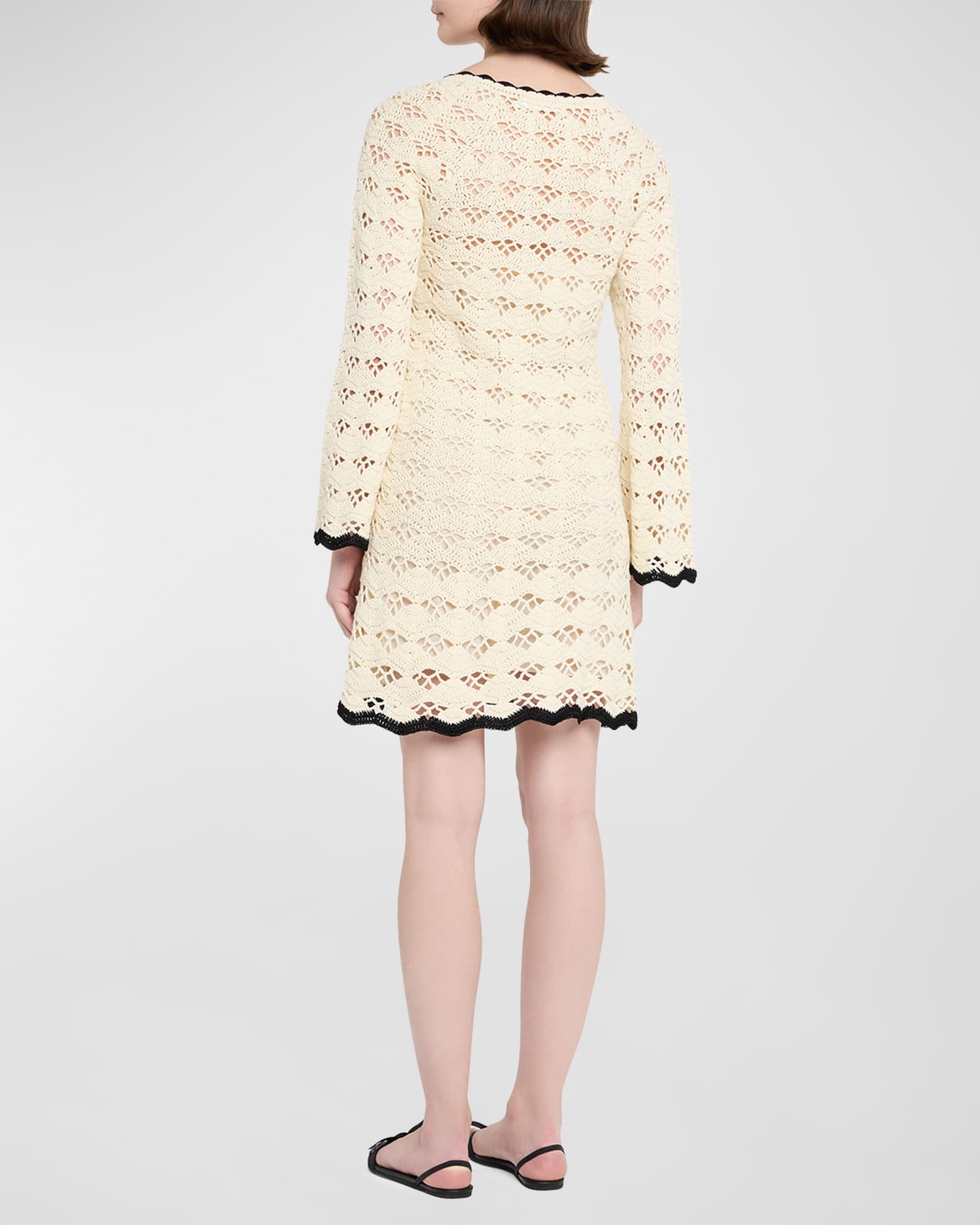 Zimmermann Women's Rhiannon Crochet Minidress - Cream Black - Size 2