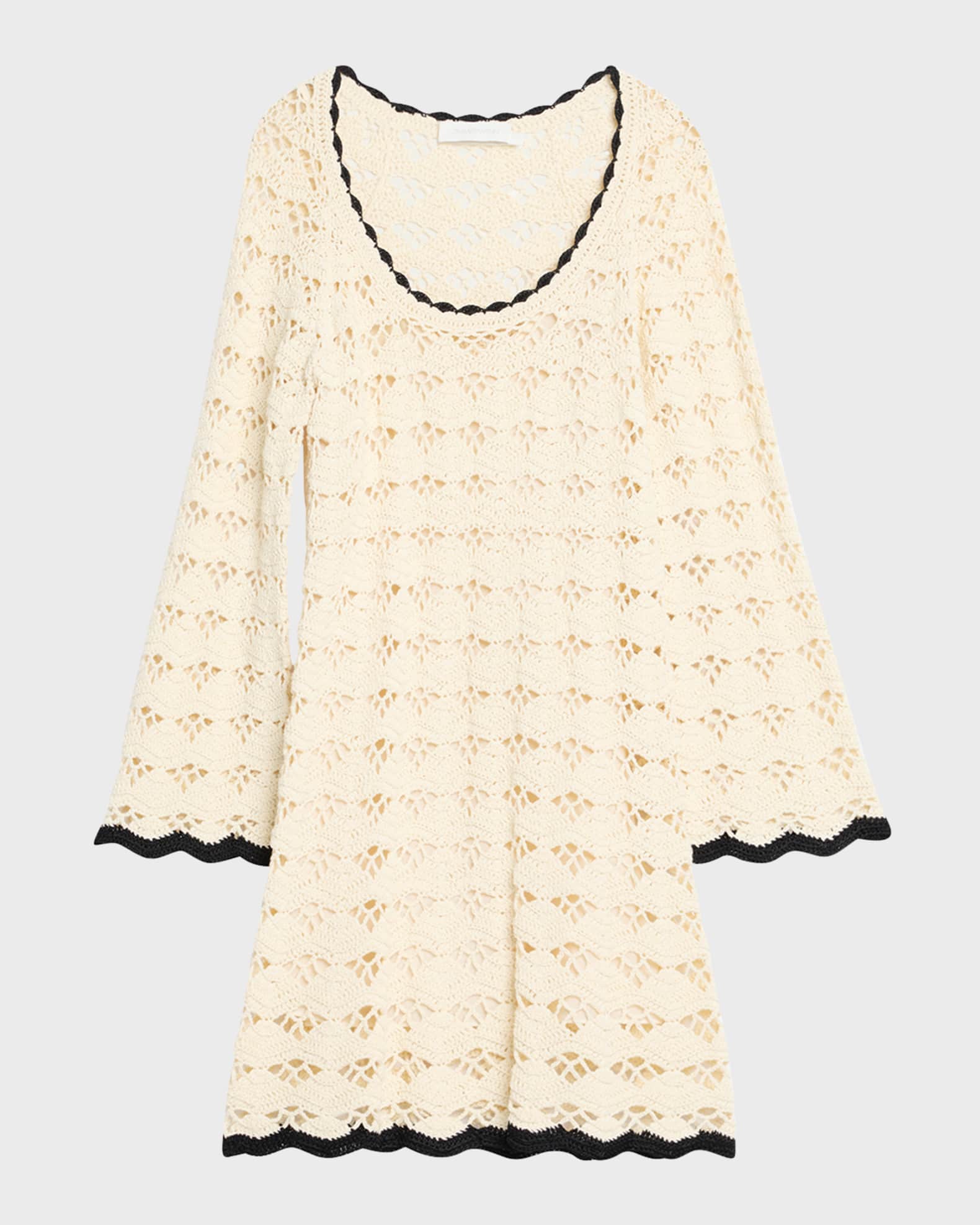plus size white flare dress Rhiannon Crochet Dress, Ivory – Soho Boutique main image 0