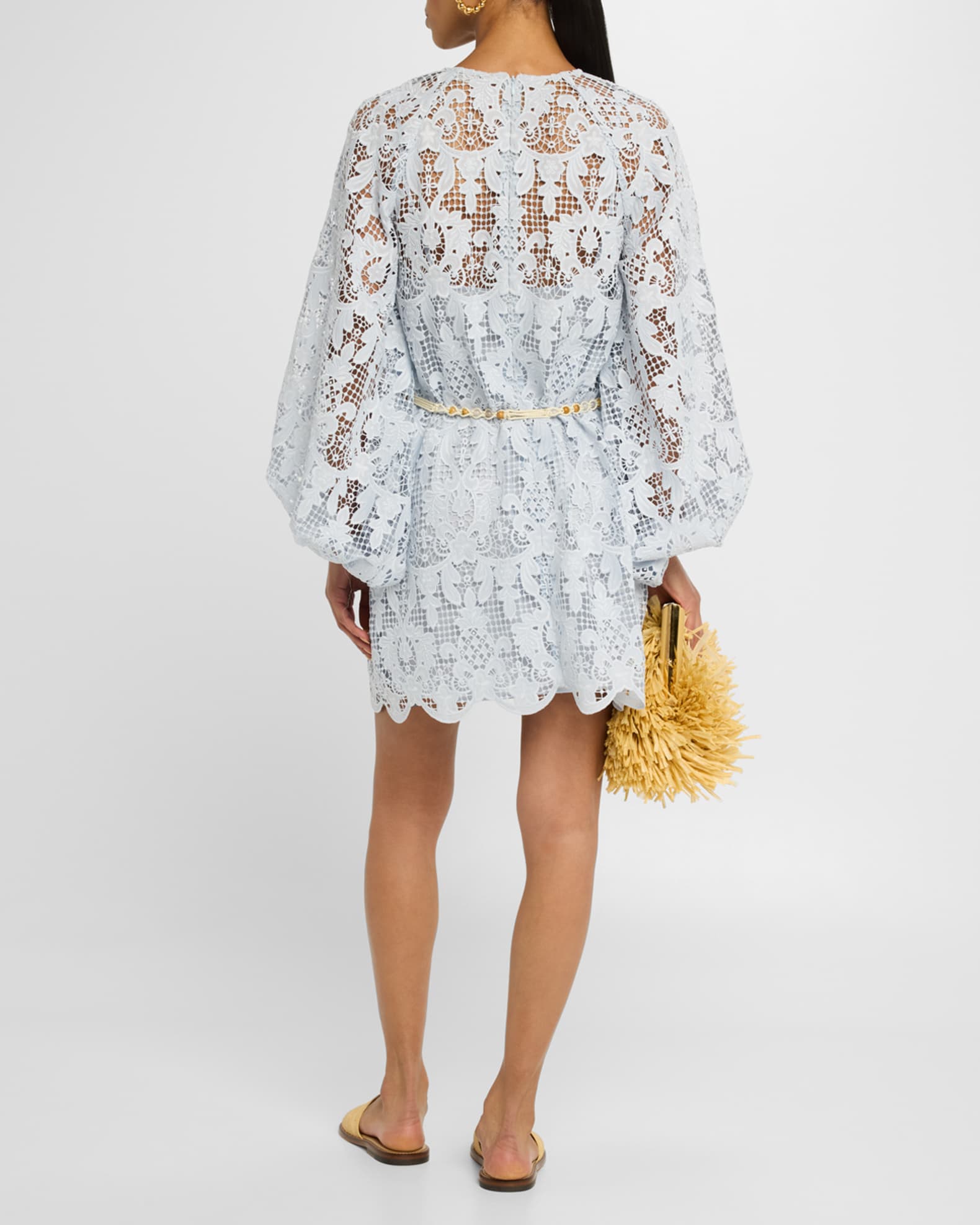Zimmermann Coco Lace Tunic Mini Dress | Neiman Marcus