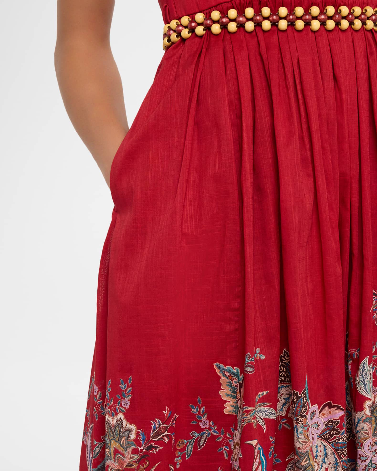Zimmermann Rhiannon Belted Corset Midi Dress | Neiman Marcus