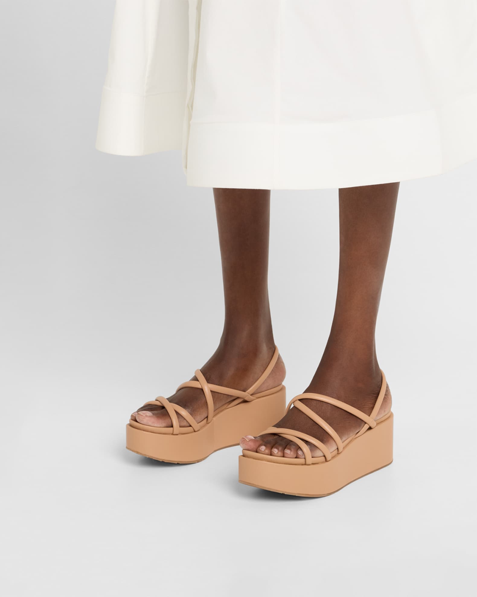 Pedro Garcia Ninoska Leather Strappy Platform Sandals | Neiman Marcus