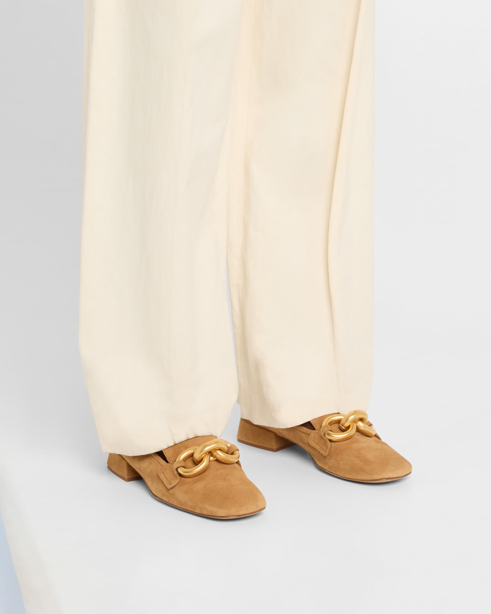 Gizi Chain Suede Moccasins Loafers 1