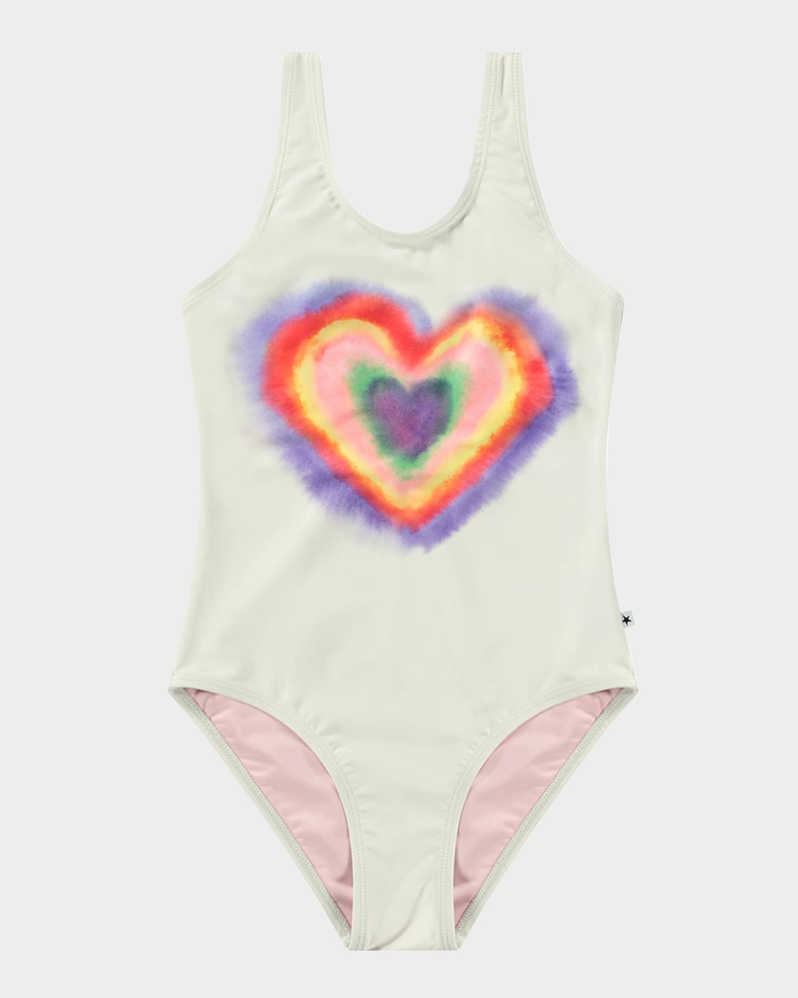 Girl's Nika Printed Low Back Swimsuit, Size 8-12 0