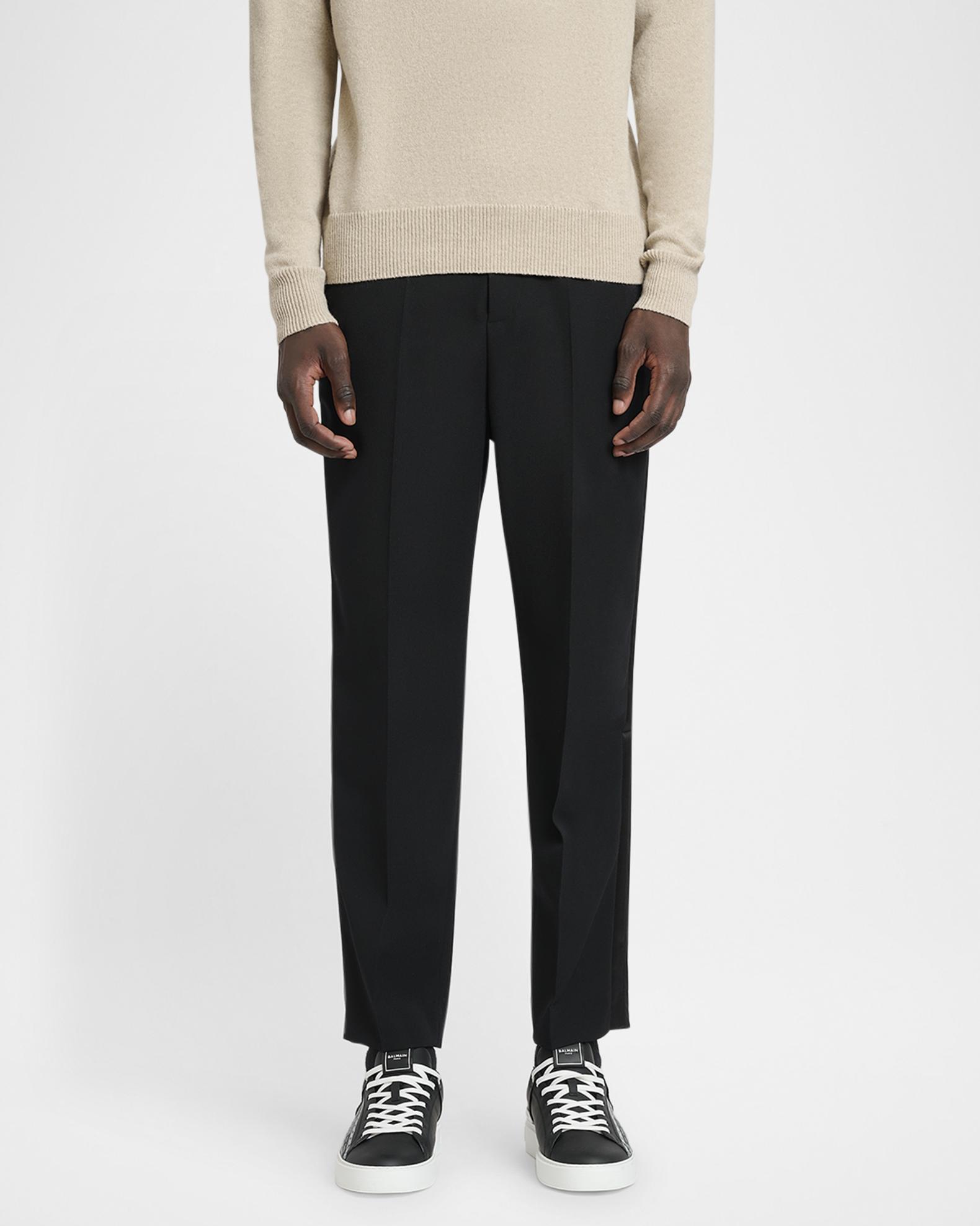 Balmain Men's Straight-Fit Tailored Satin-Trim Pants | Neiman Marcus