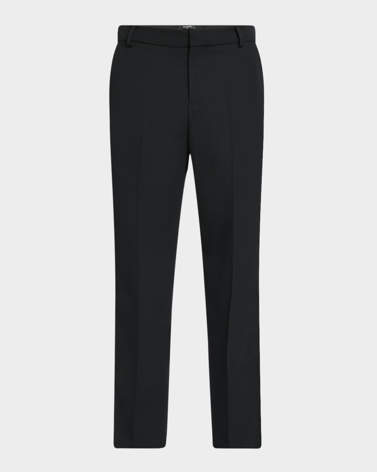 パンツ BALMAIN SS25 ZIPPED SATIN SLIM PANTS (EF0PM045ME54 EAP) Zipped slim-fit grain de poudre trousers black - Women | BALMAIN