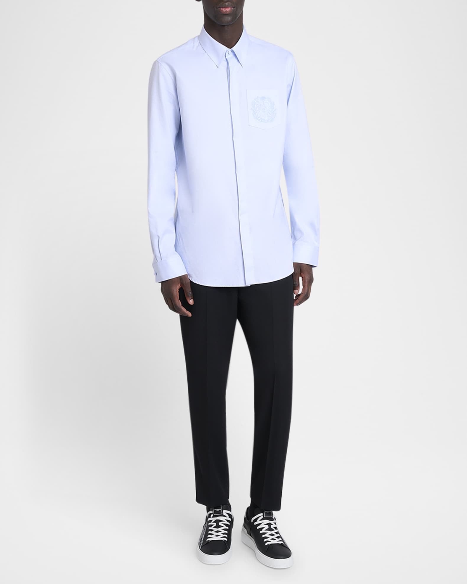 Men's Emblem-Pocket Cotton Sport Shirt 1
