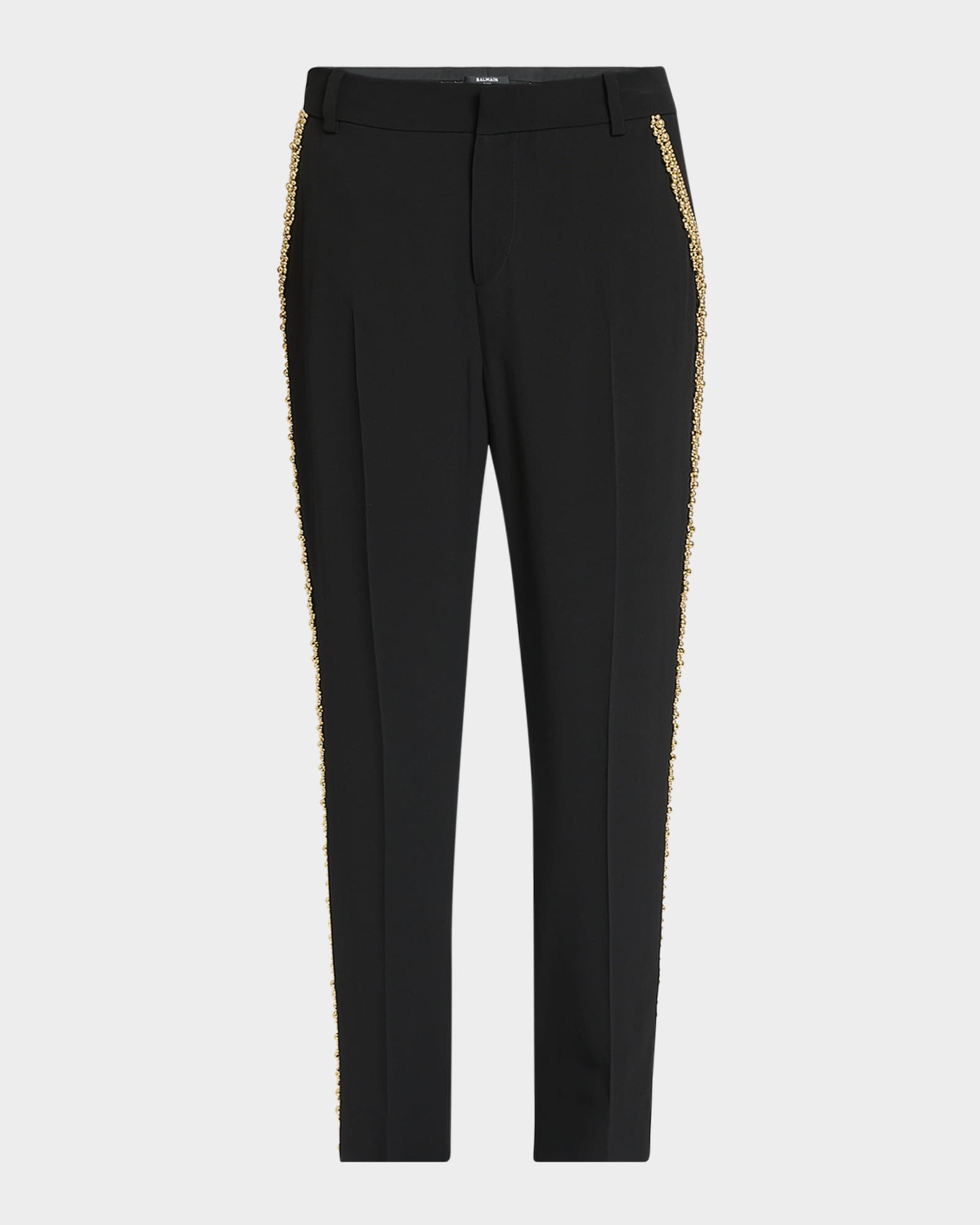 Men's Straight-Fit Bead Embroidered Pants 0