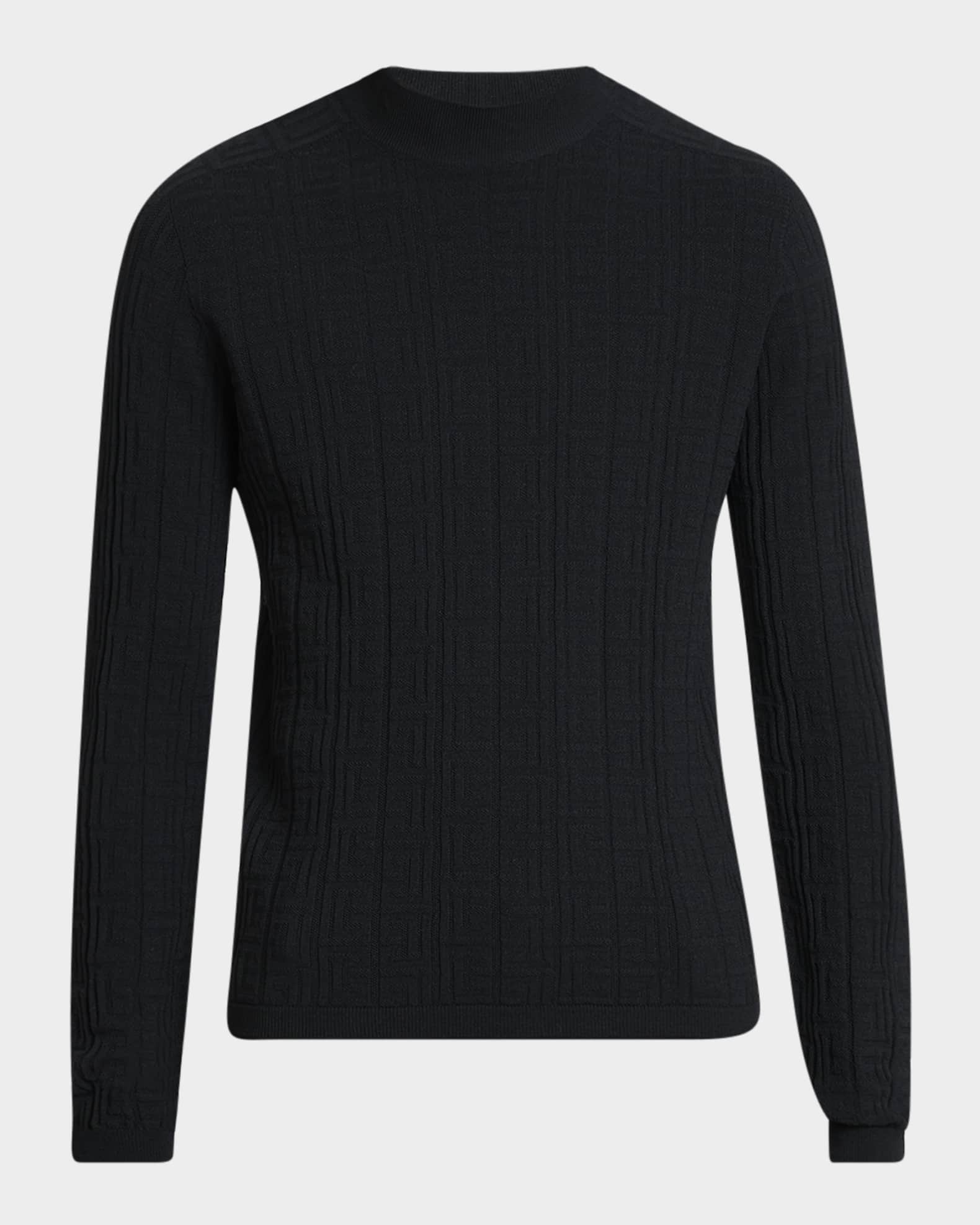 Men's Monogram Knit Mock Neck Sweater 0