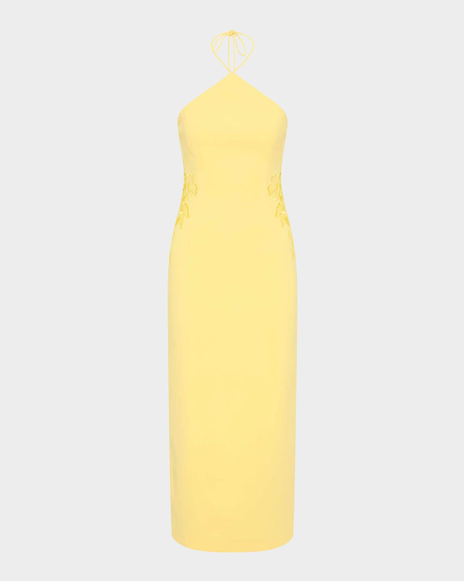 Lulu Floral Lace Halter Midi Dress 0