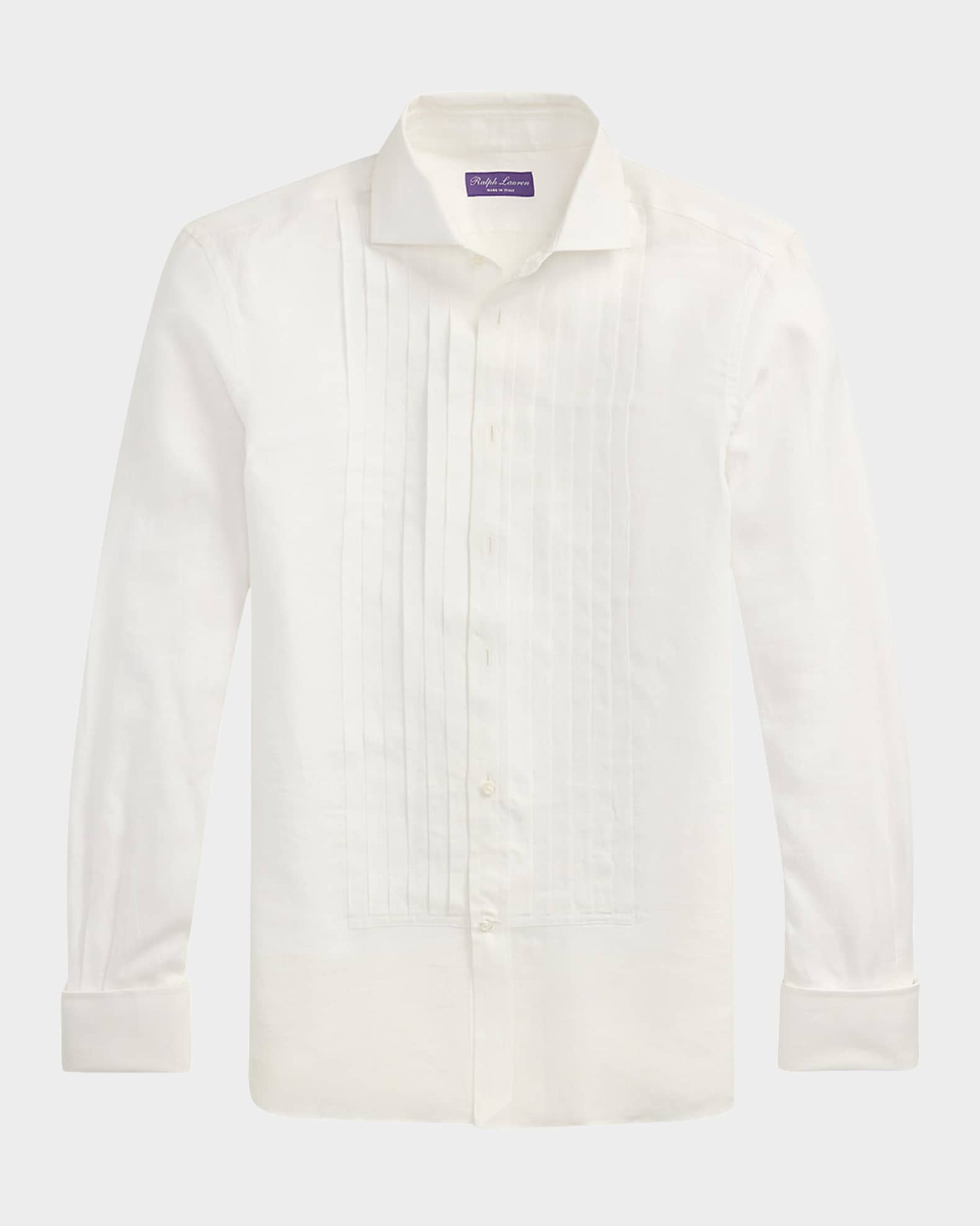 Men's NM X RL French Cuff Linen Tuxedo Shirt 0