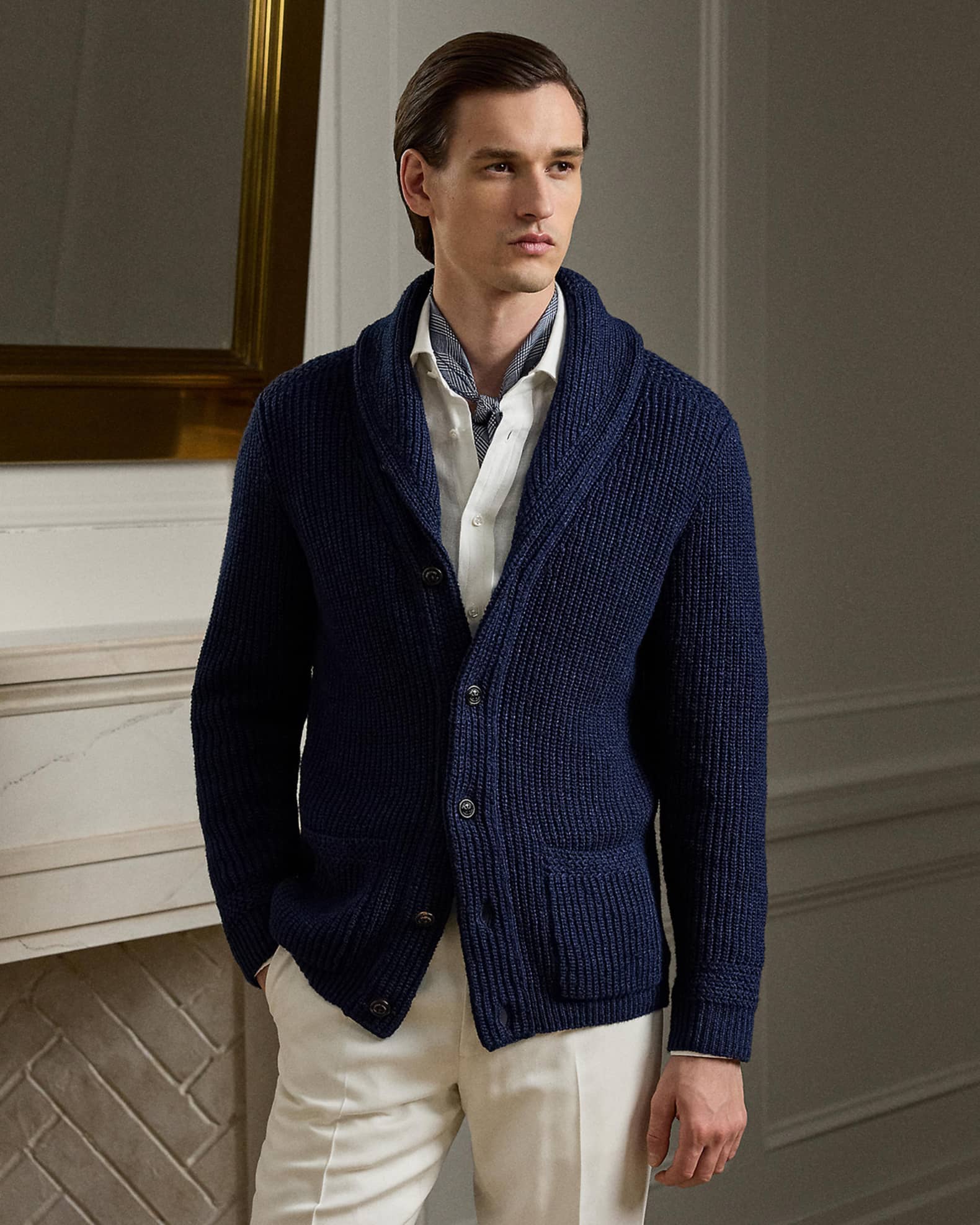 Ralph Lauren Purple Label Men's NM X RL Shawl-Collar Textured