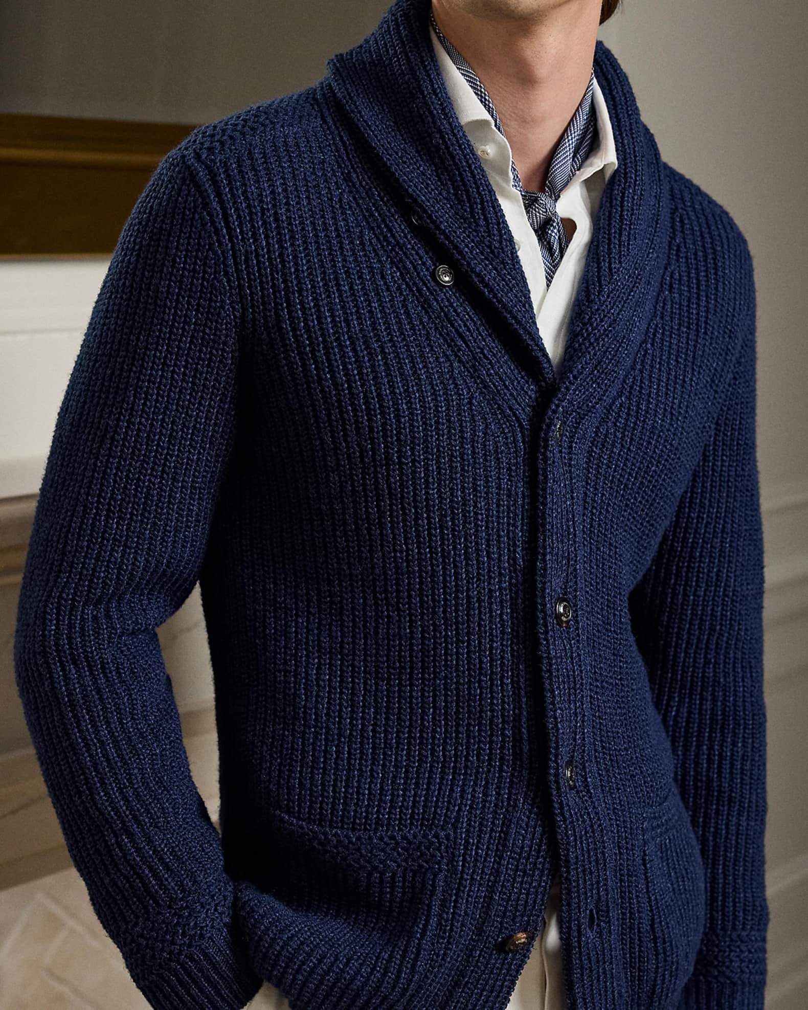 Ralph Lauren Purple Label Men's NM X RL Shawl-Collar Textured