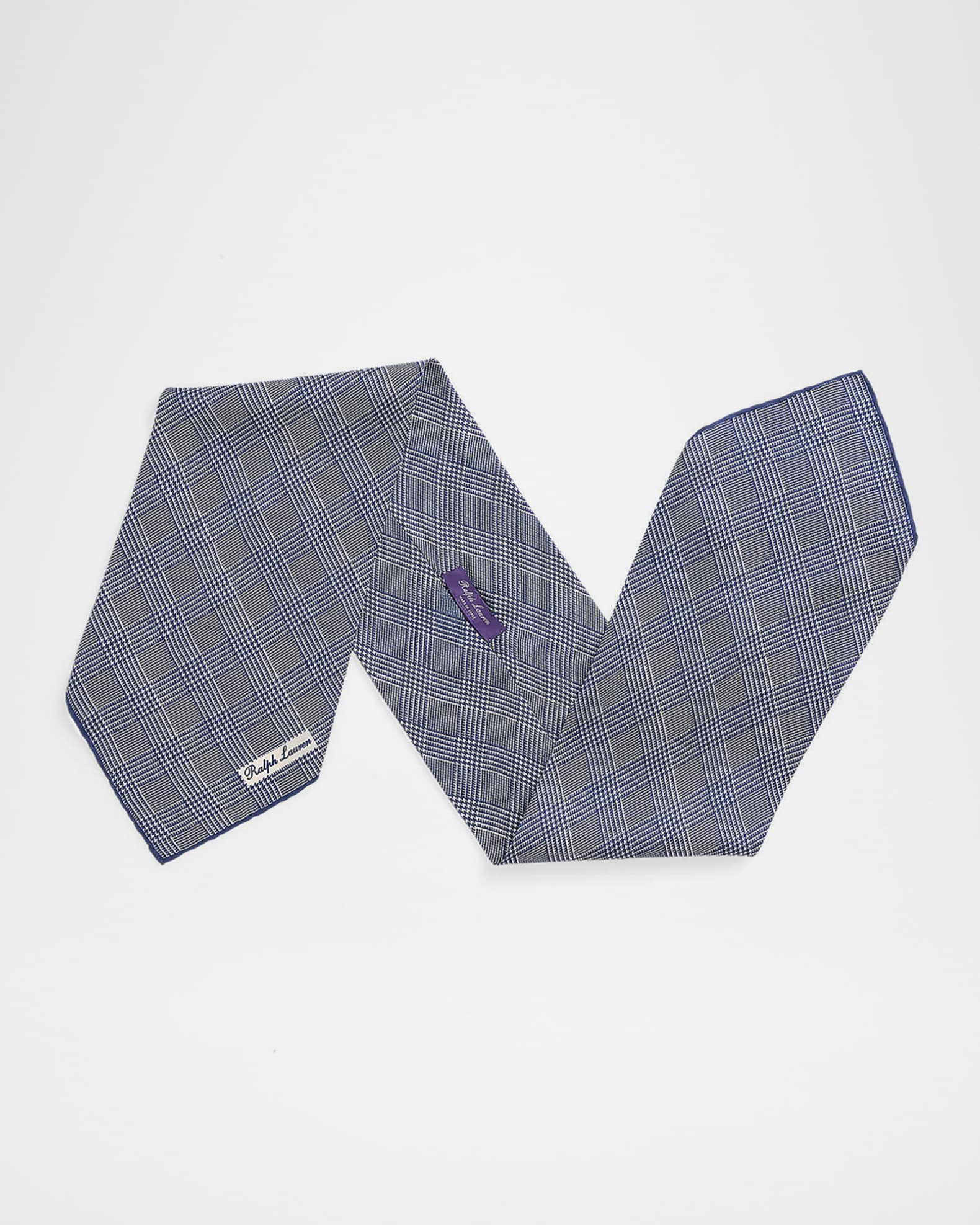 x Neiman Marcus Men's Glen Plaid Neckerchief 1