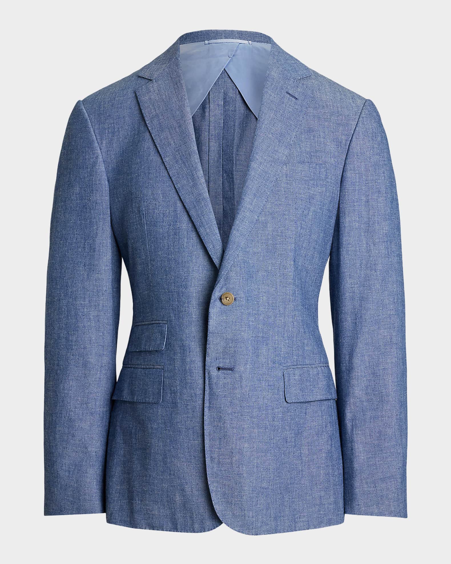 Men's NM X RL Kent Chambray Handmade Suit Jacket 0