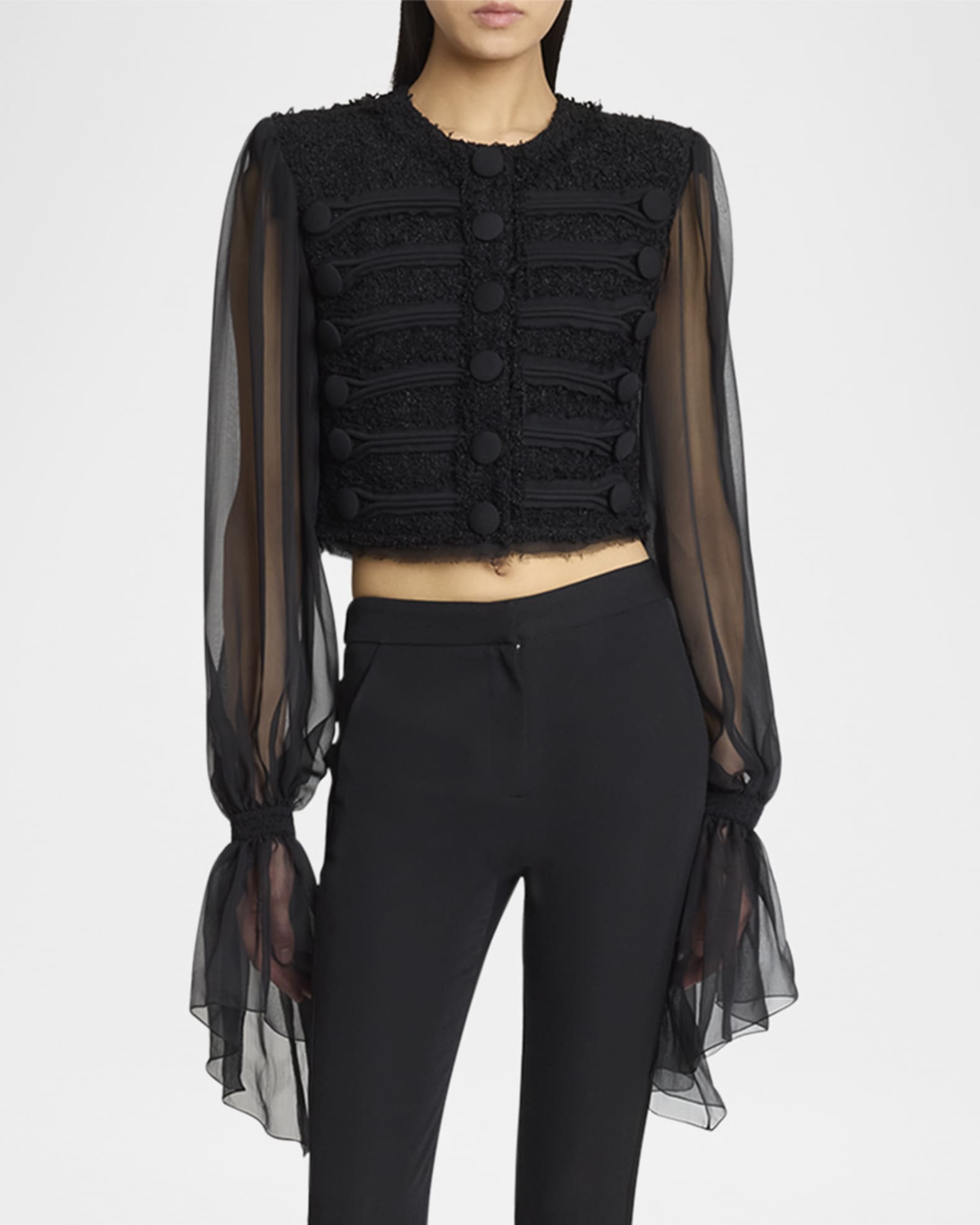 【関税＆送料込み】Balmain Edge-To-Edge Silky Tweed Jacket Edge-to-edge tweed jacket - Women | BALMAIN