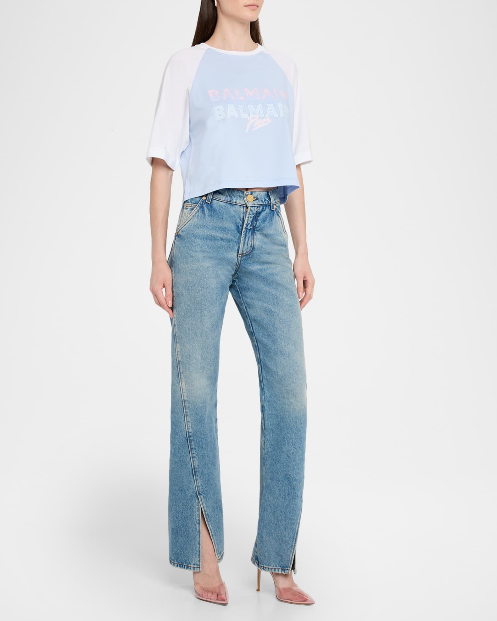 Cropped Paris Logo T-Shirt 1