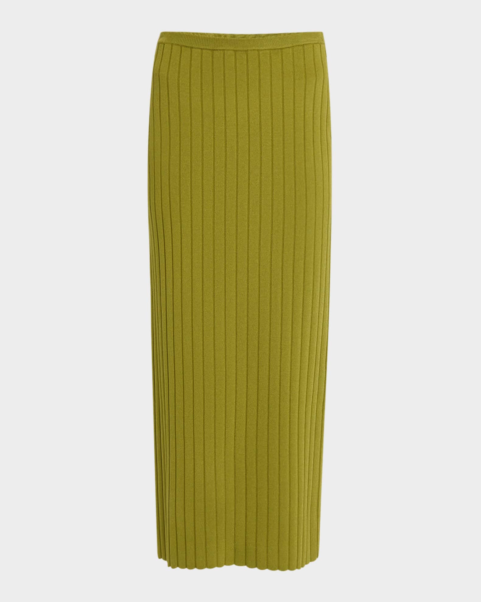 Wide Rib Knit Midi Skirt 0