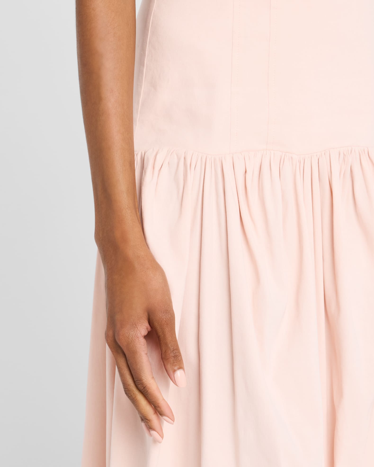 sachin and babi light blue dress Baby Pink Lace Banded Waist Strapless Mini Dress