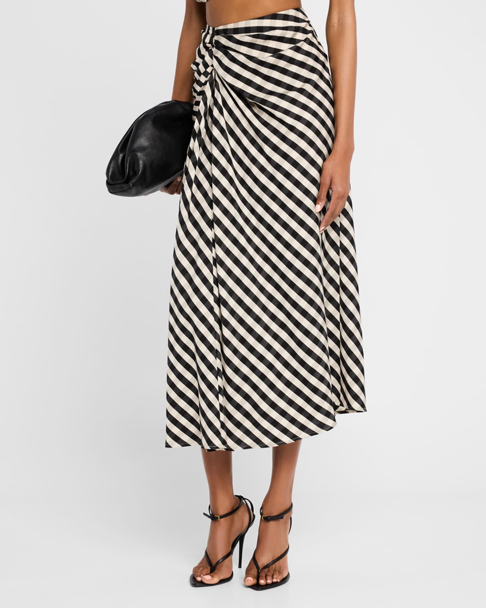【DIMANCHE】24fw CHECK LONG SKIRT styling/ Long/Maxi Length Skirt PinkxBlue(Check Pattern