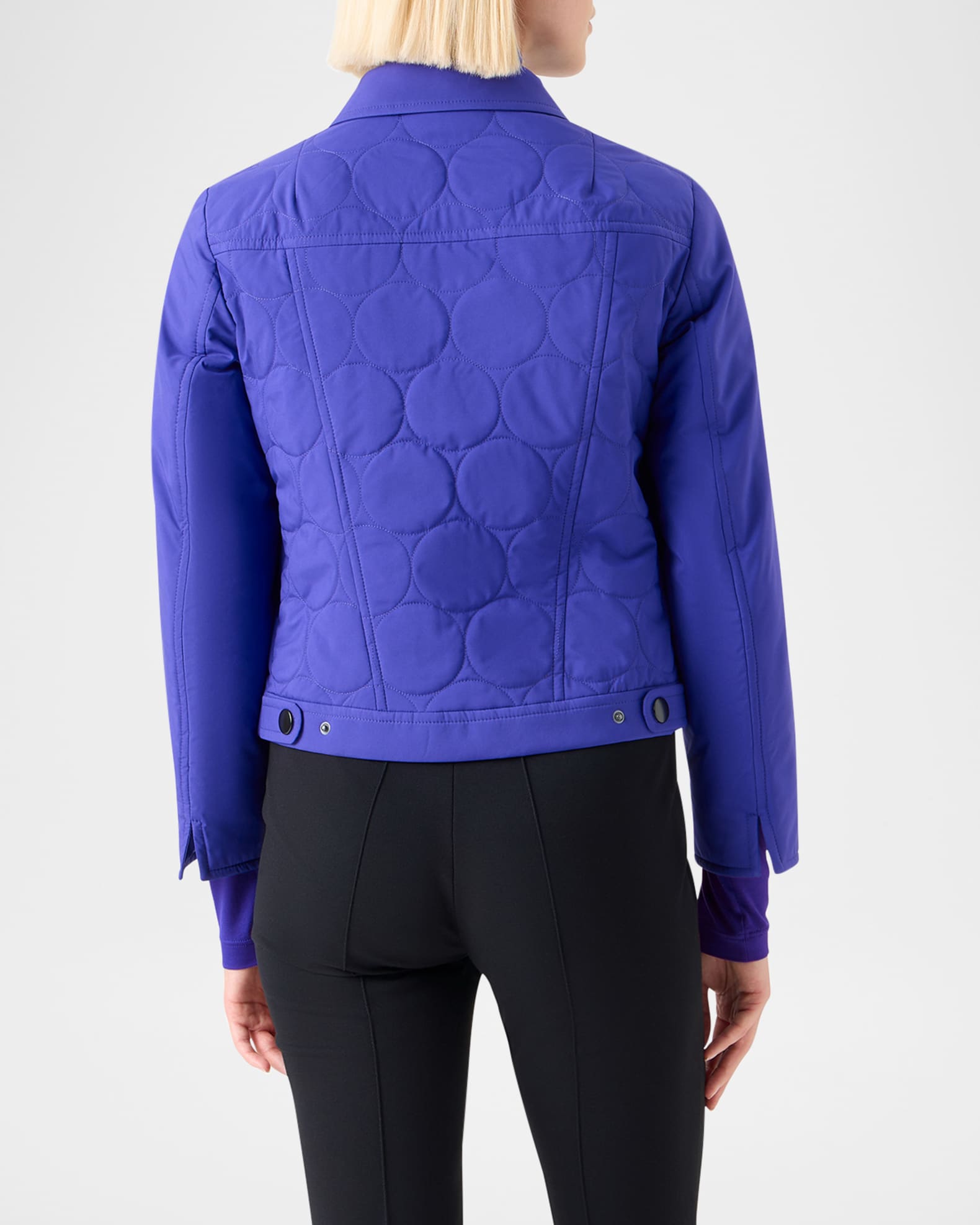 Akris punto Quilted Signature Dot Crop Jacket | Neiman Marcus