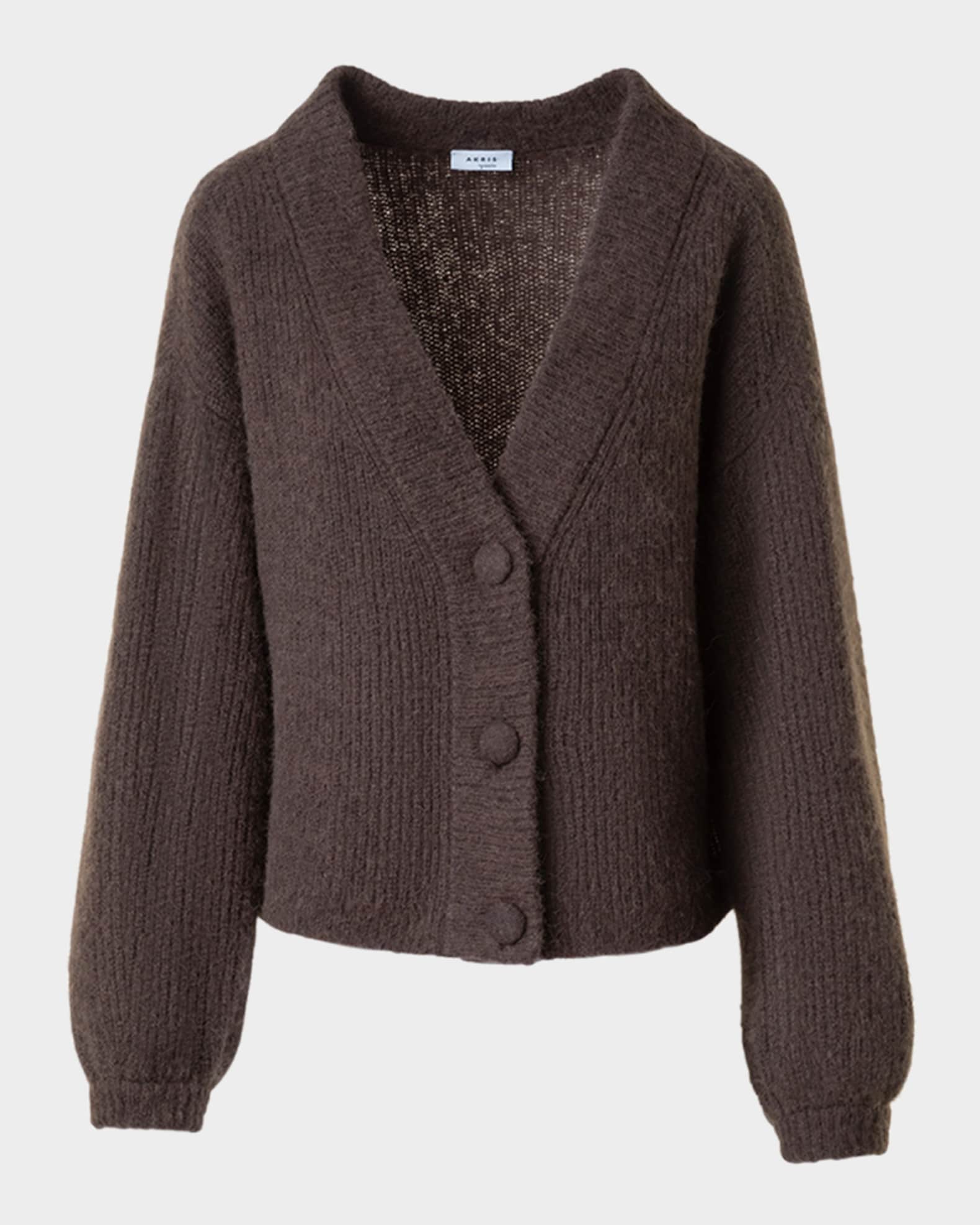 Alpaca Knit V-Neck Cardigan 0