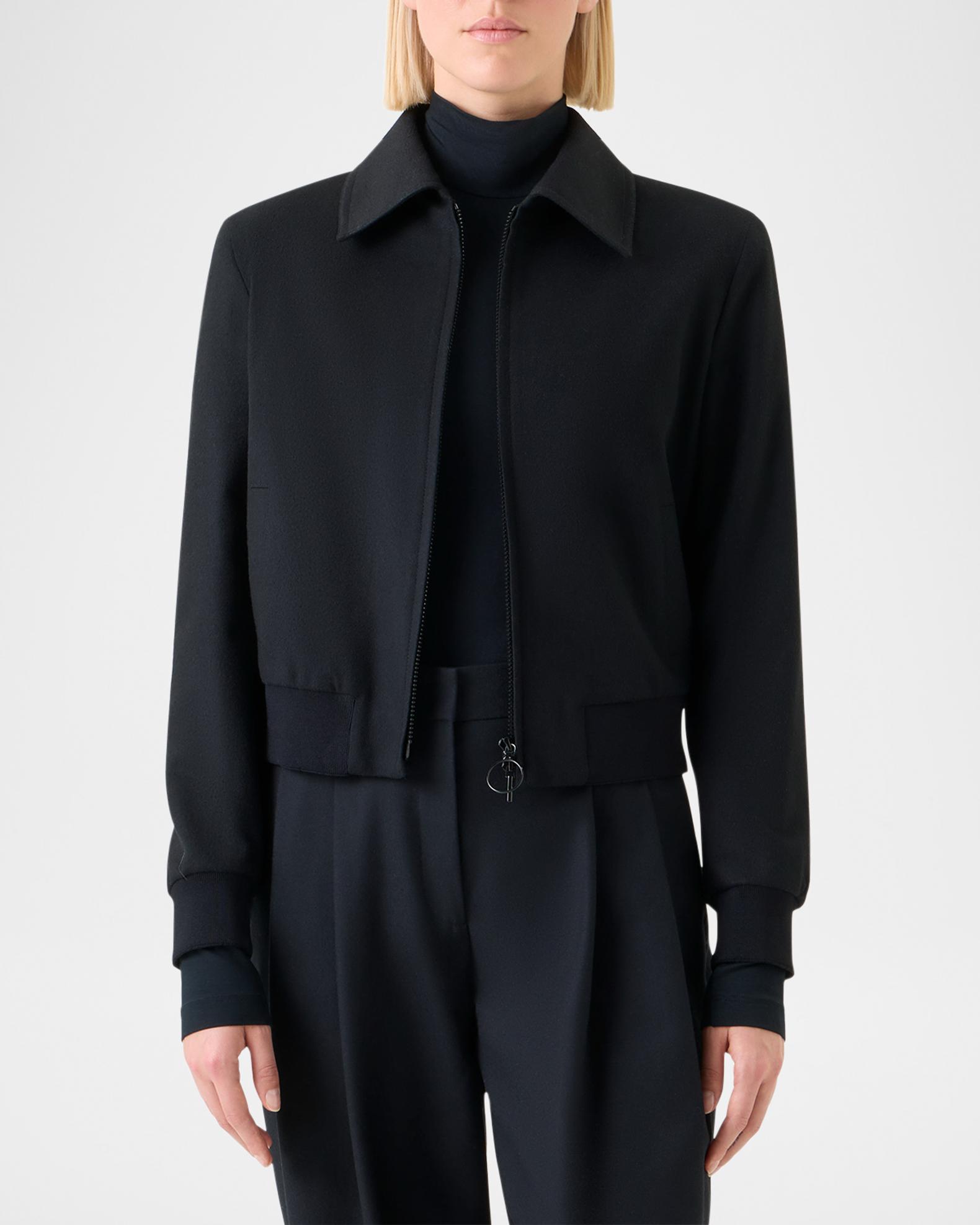 Akris punto Cashmere-Wool Crop Bomber Jacket | Neiman Marcus
