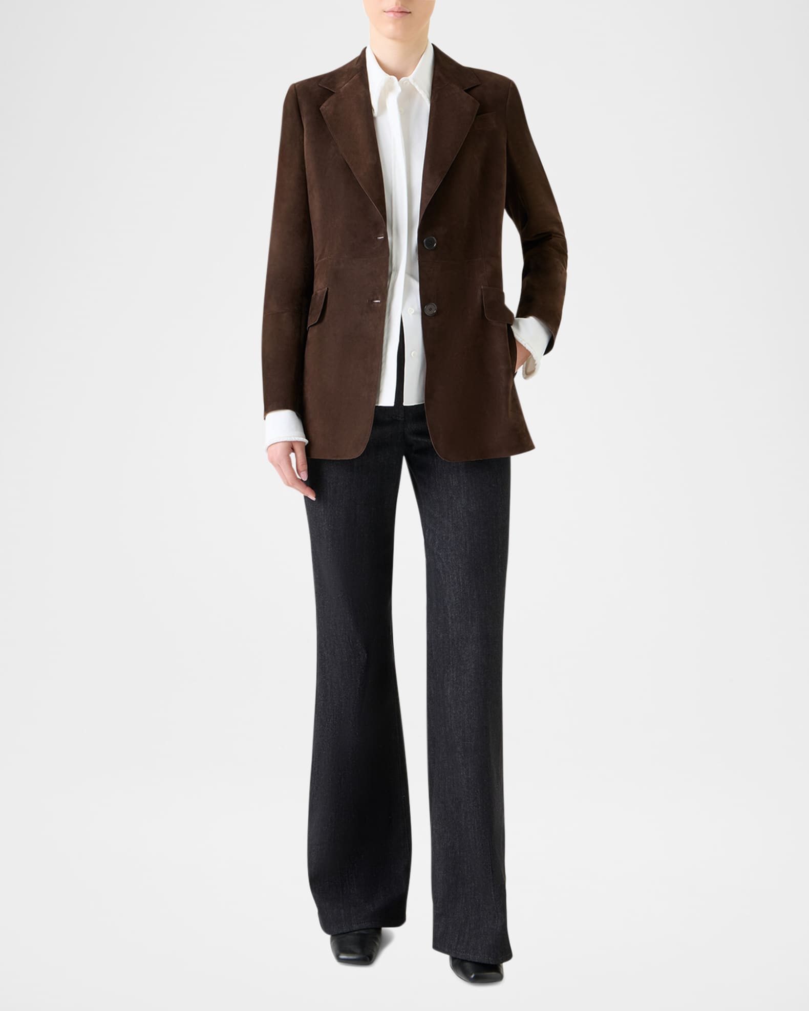 Akris punto Nappa Suede Single-Breasted Blazer Jacket Neiman Marcus - Main Image