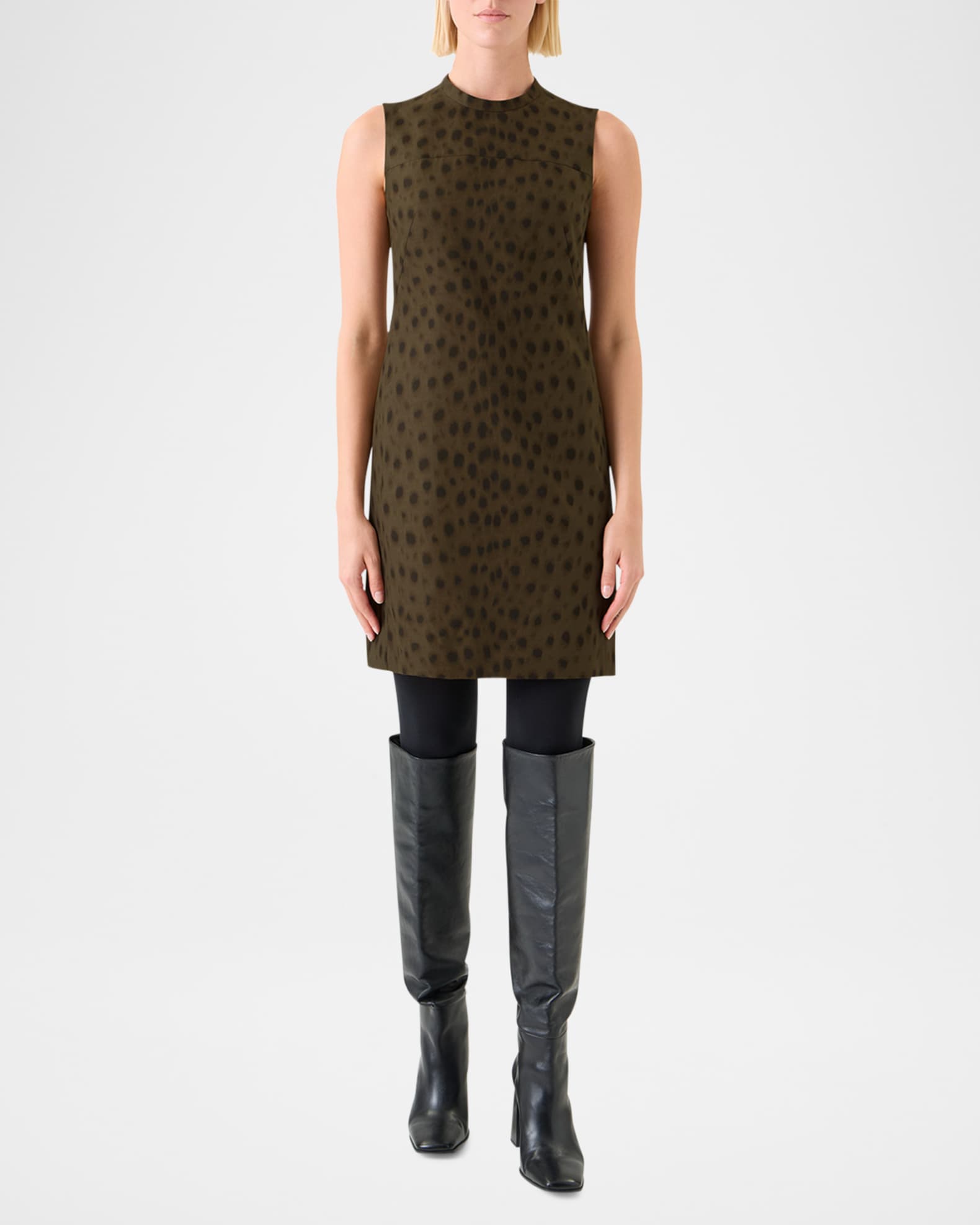 Francois Hardy Brushed Techno Gabardine Mini Dress 1