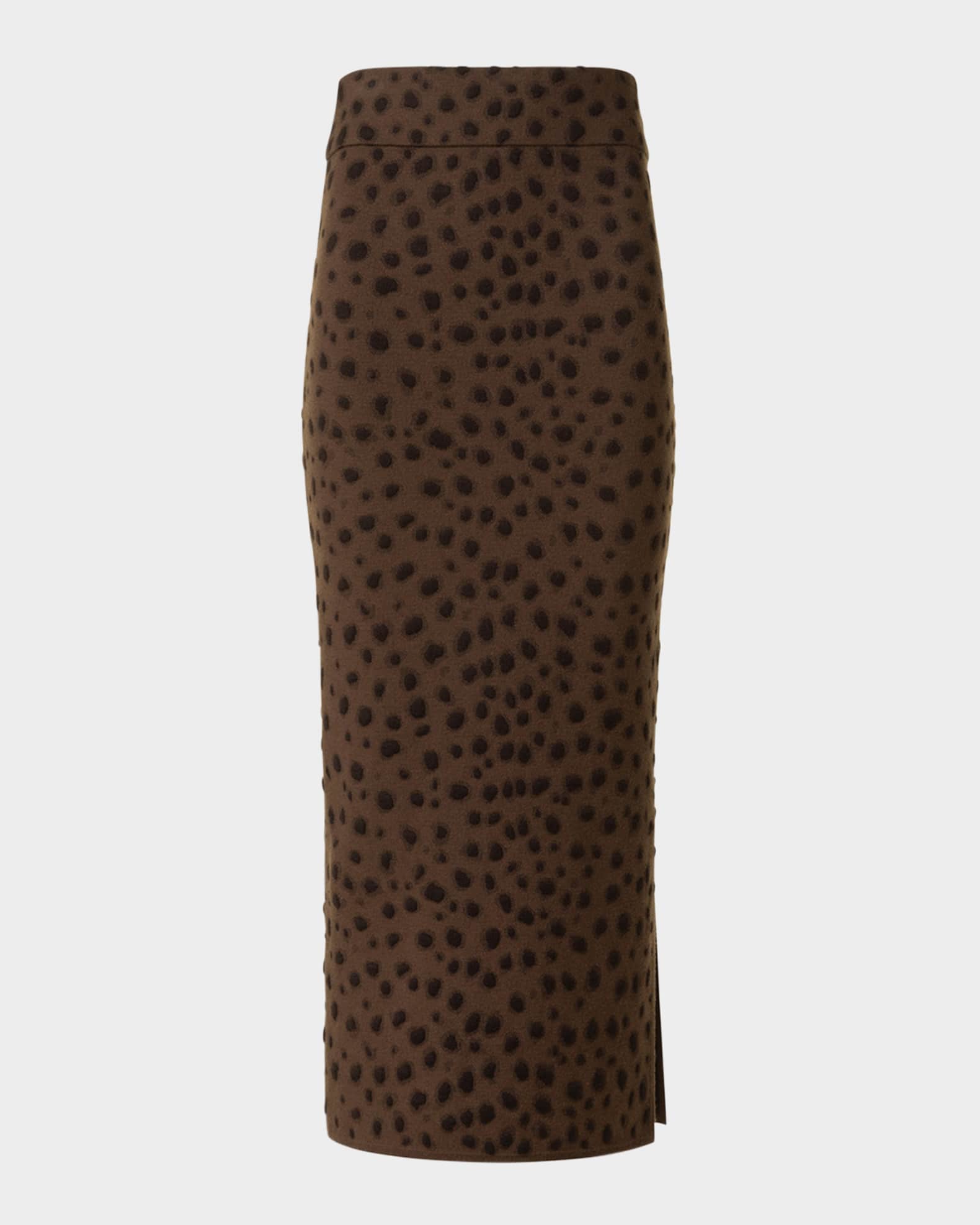 Leopard Jacquard Knit Midi Tube Skirt 0