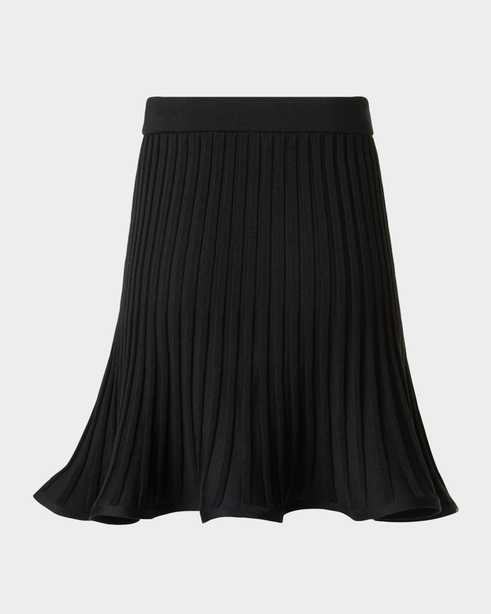 Reversed Rib Knit Mini Skirt 0