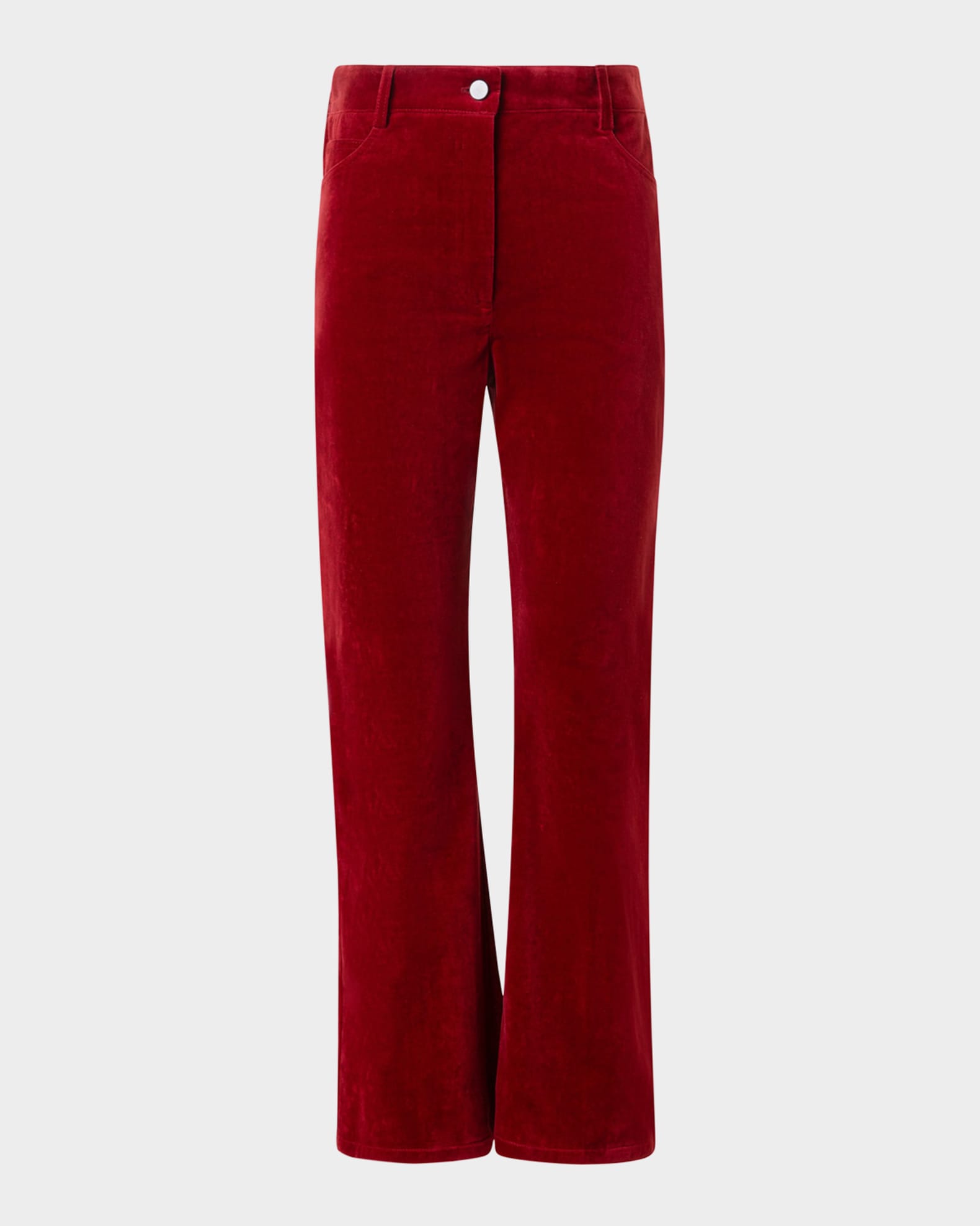 Cali Cropped Stretch Velvet Bootcut Pants 0