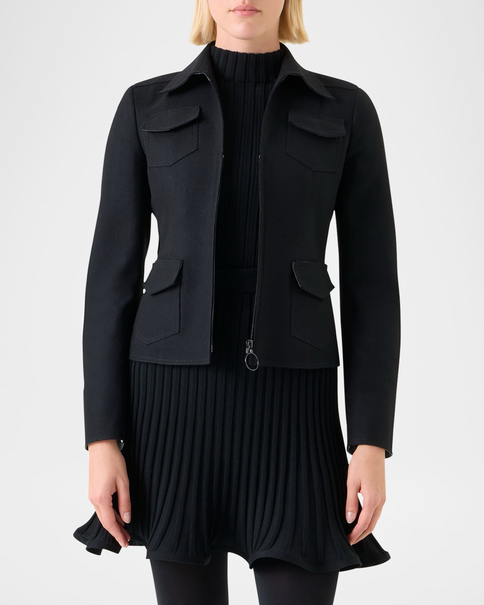 Akris Punto Tailored Heavy Wool Jacket Neiman Marcus 